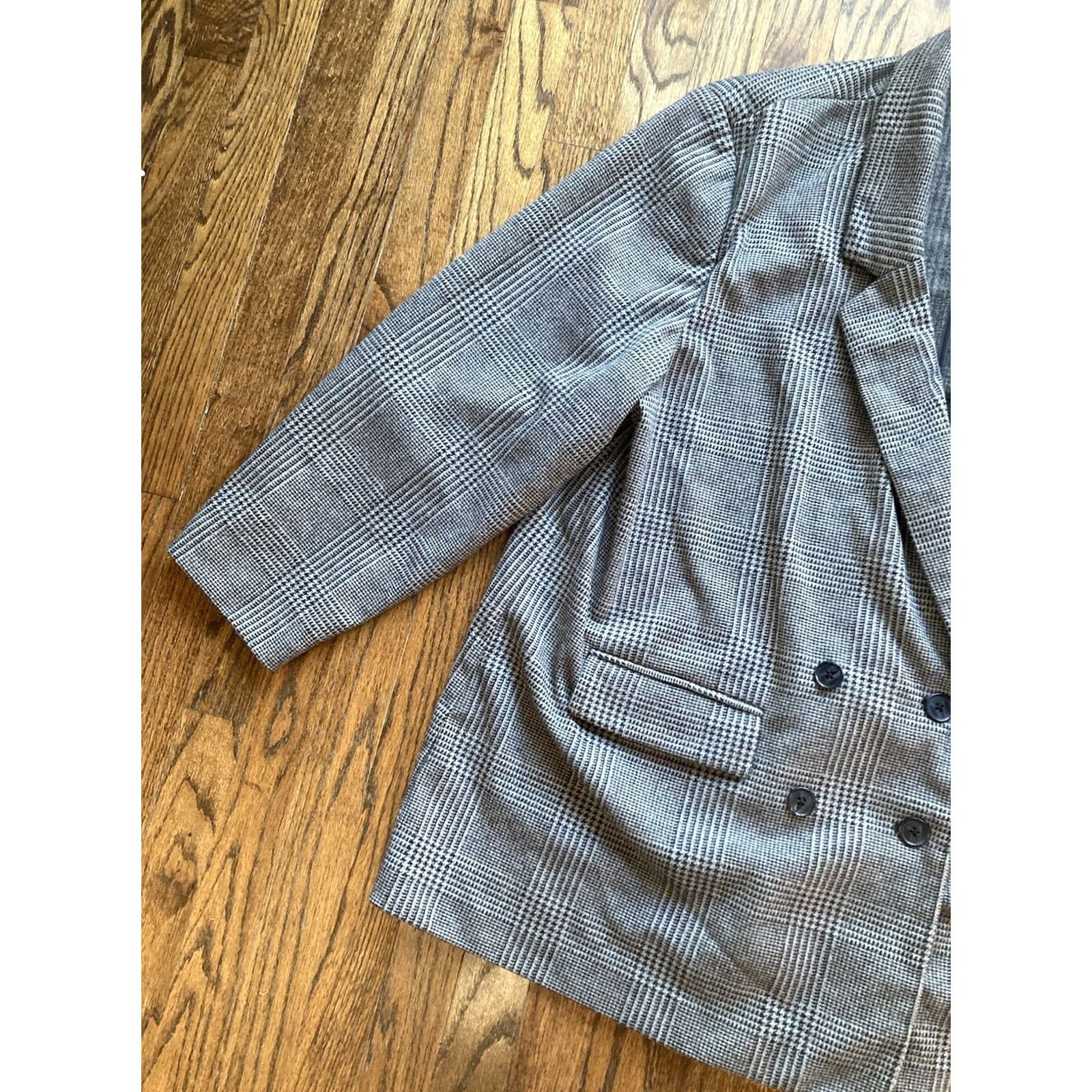 Gap GAP Womens 2XL Gray Plaid Peacoat Blazer Double Breasted Size XXL / US 16-18 / IT 52-54 - 2 Thumbnail