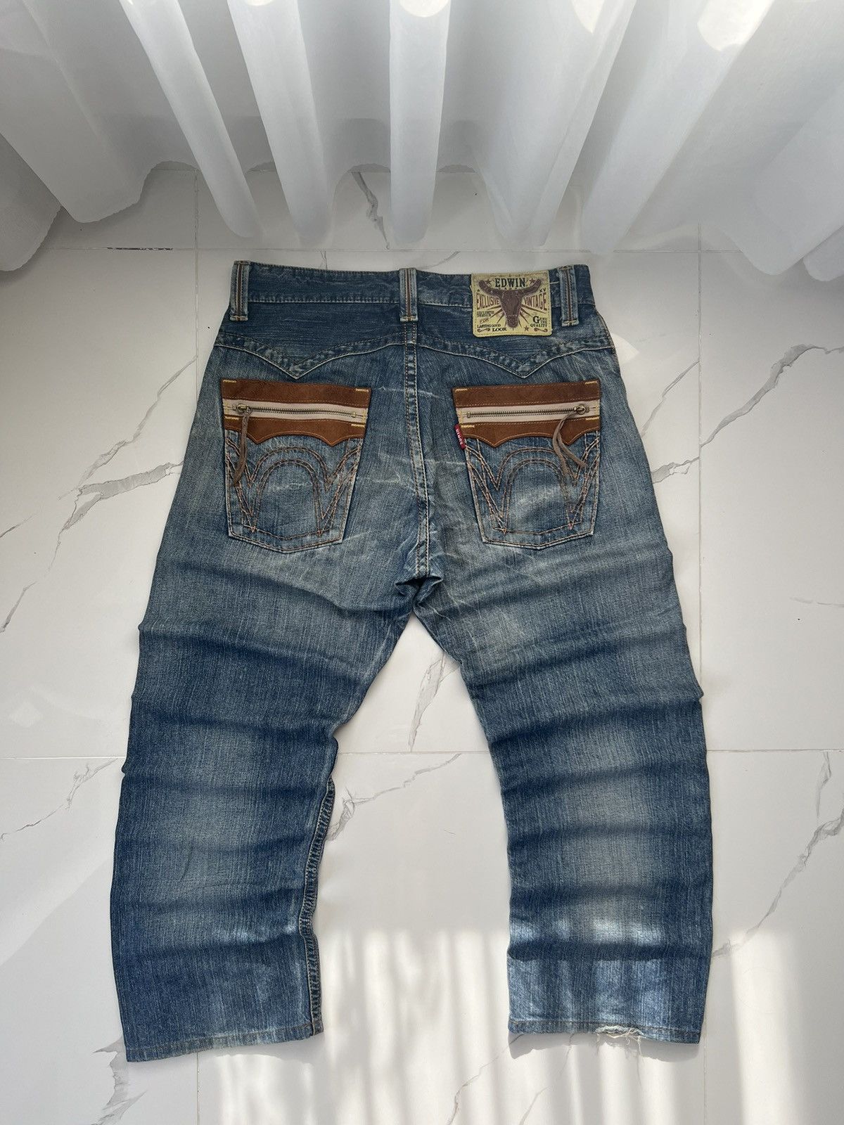Edwin 90's EDWIN COWBOY STYLE RARE Y2K JEANS BIG POCKETS LOGO Size US 32 / EU 48 - 1 Thumbnail