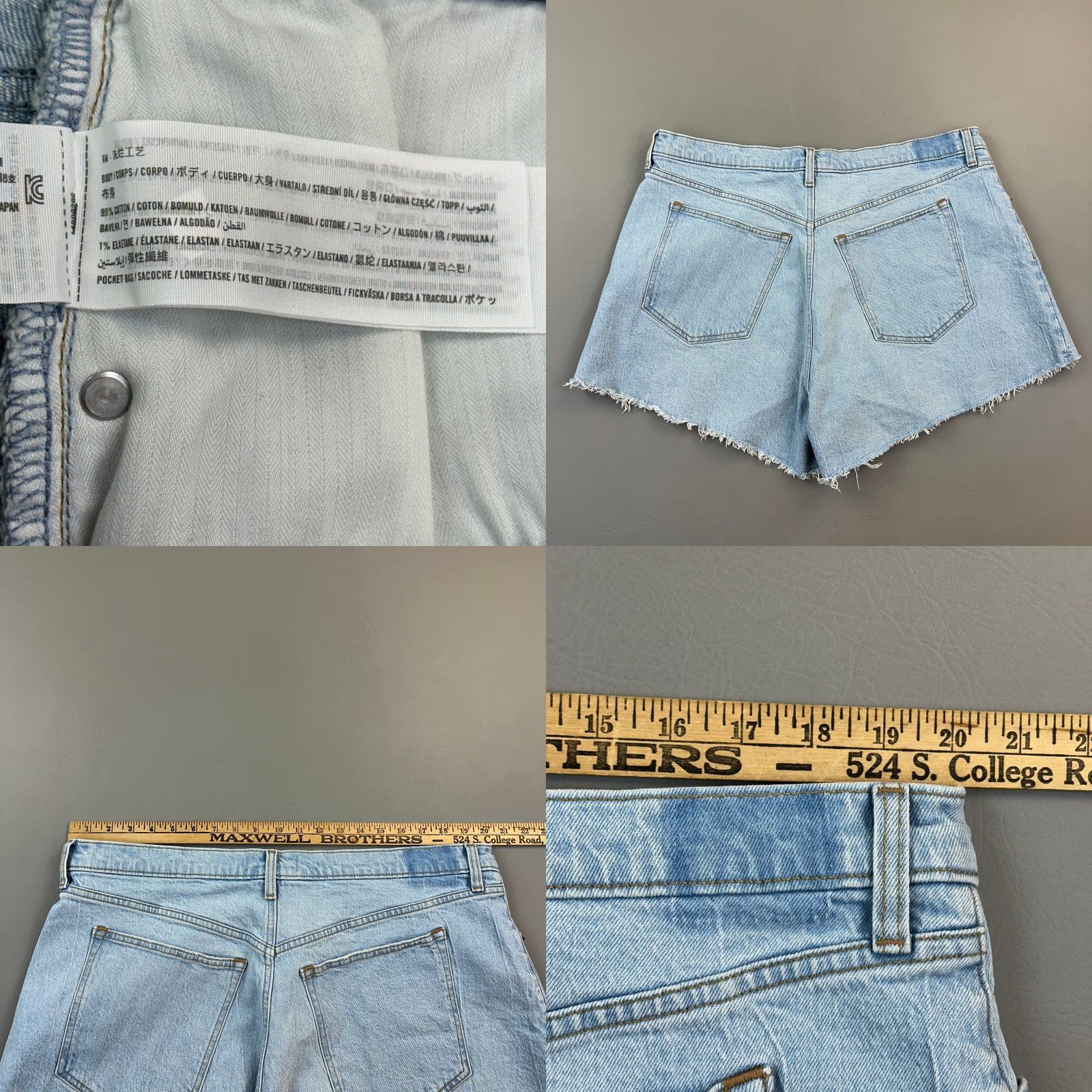 Abercrombie & Fitch Abercrombie & Fitch Shorts Women’s 18 34 Light Wash High Rise Cutoff Curve Love Size 40" / US 18 - 8 Thumbnail