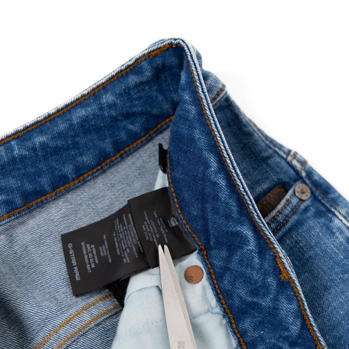 G-Star G-Star Raw Arc 3D Slim Mens Jeans Button Fly Blue Distressed Size US 31 - 5 Thumbnail