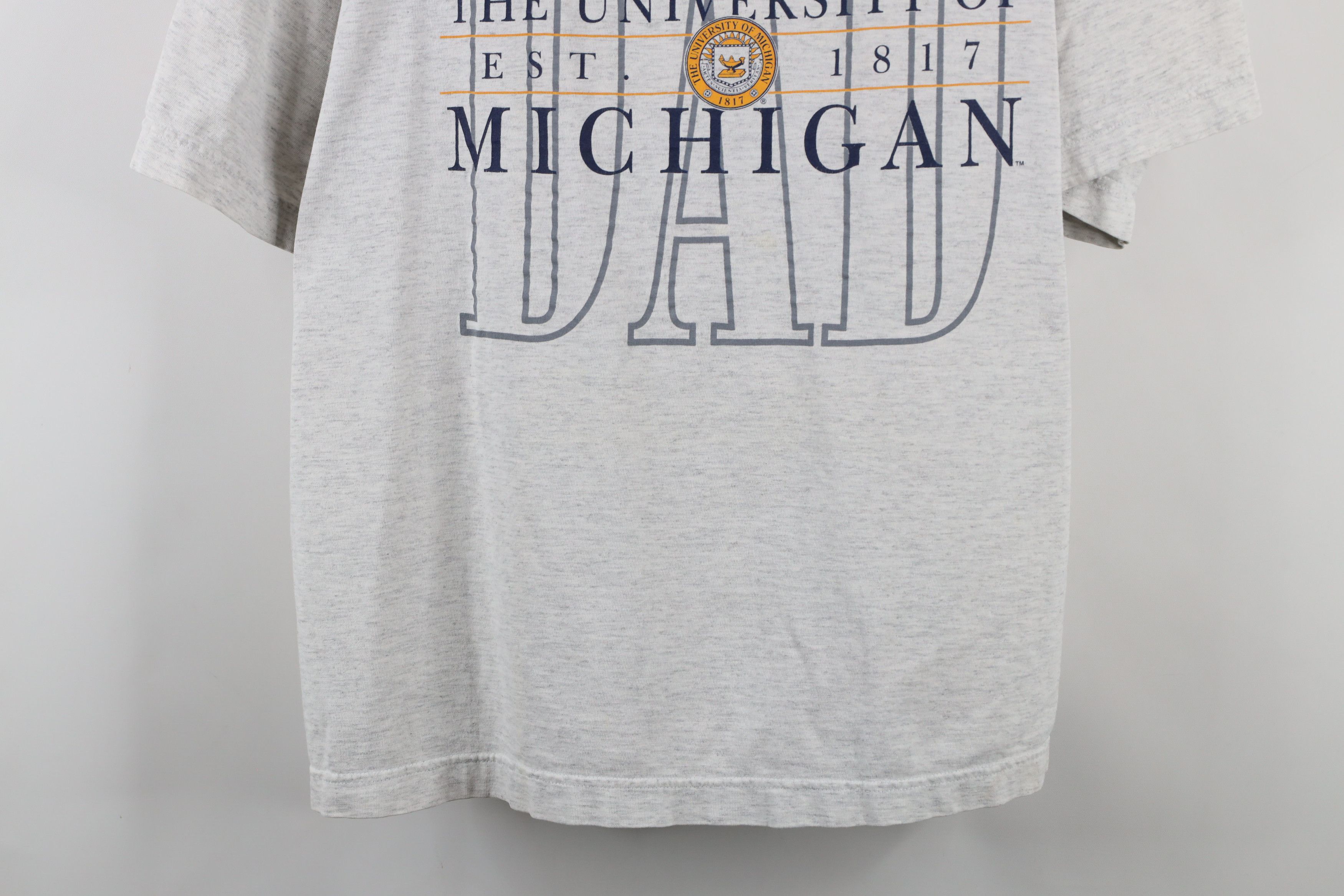 Vintage Vintage 90s The University of Michigan Dad T-Shirt Gray USA Size US XXL / EU 58 / 5 - 3 Thumbnail