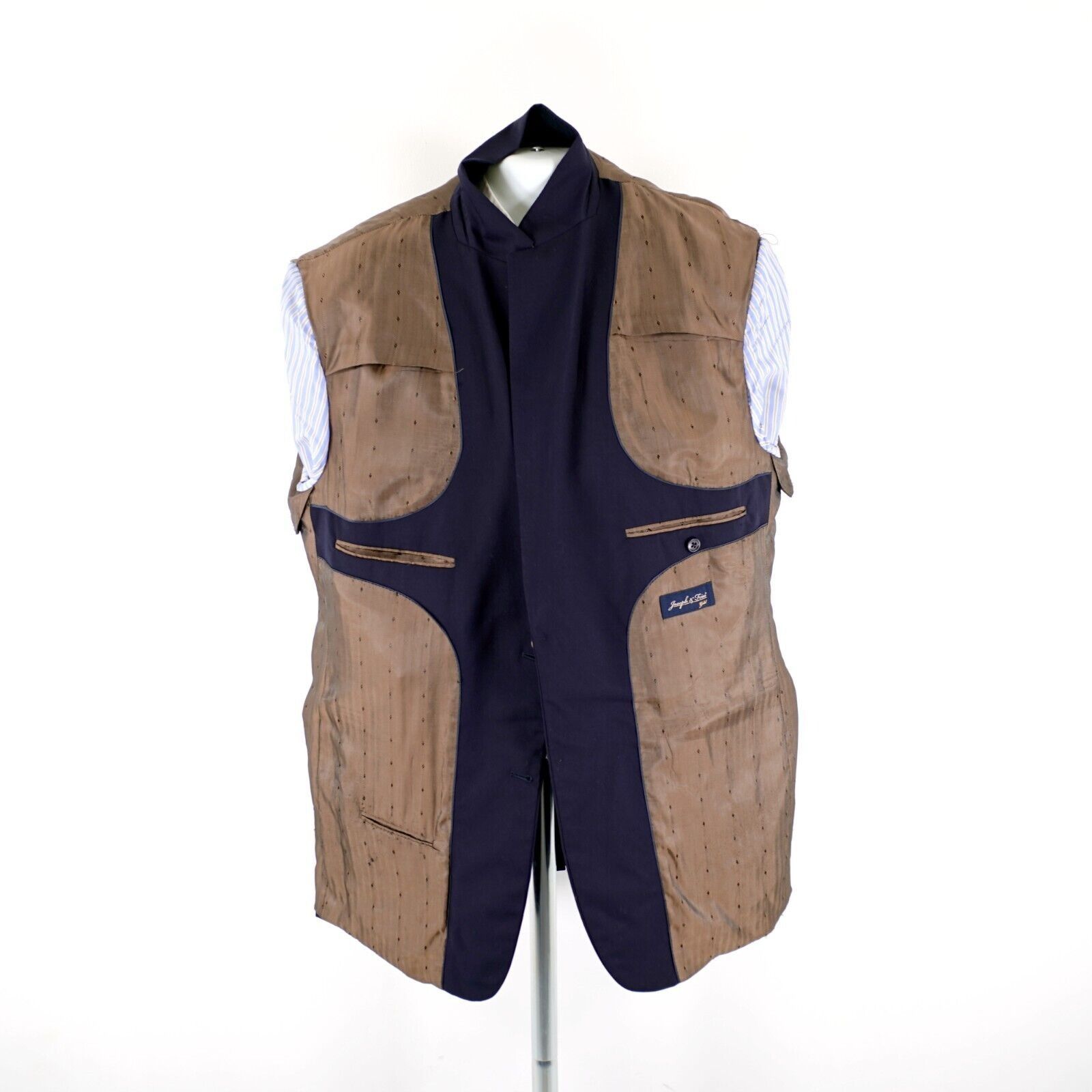 Joseph & Feiss Joseph & Feiss Gold Wool Blue 2 Button Blazer 46L Or Slim 48 Size 46L - 11 Thumbnail