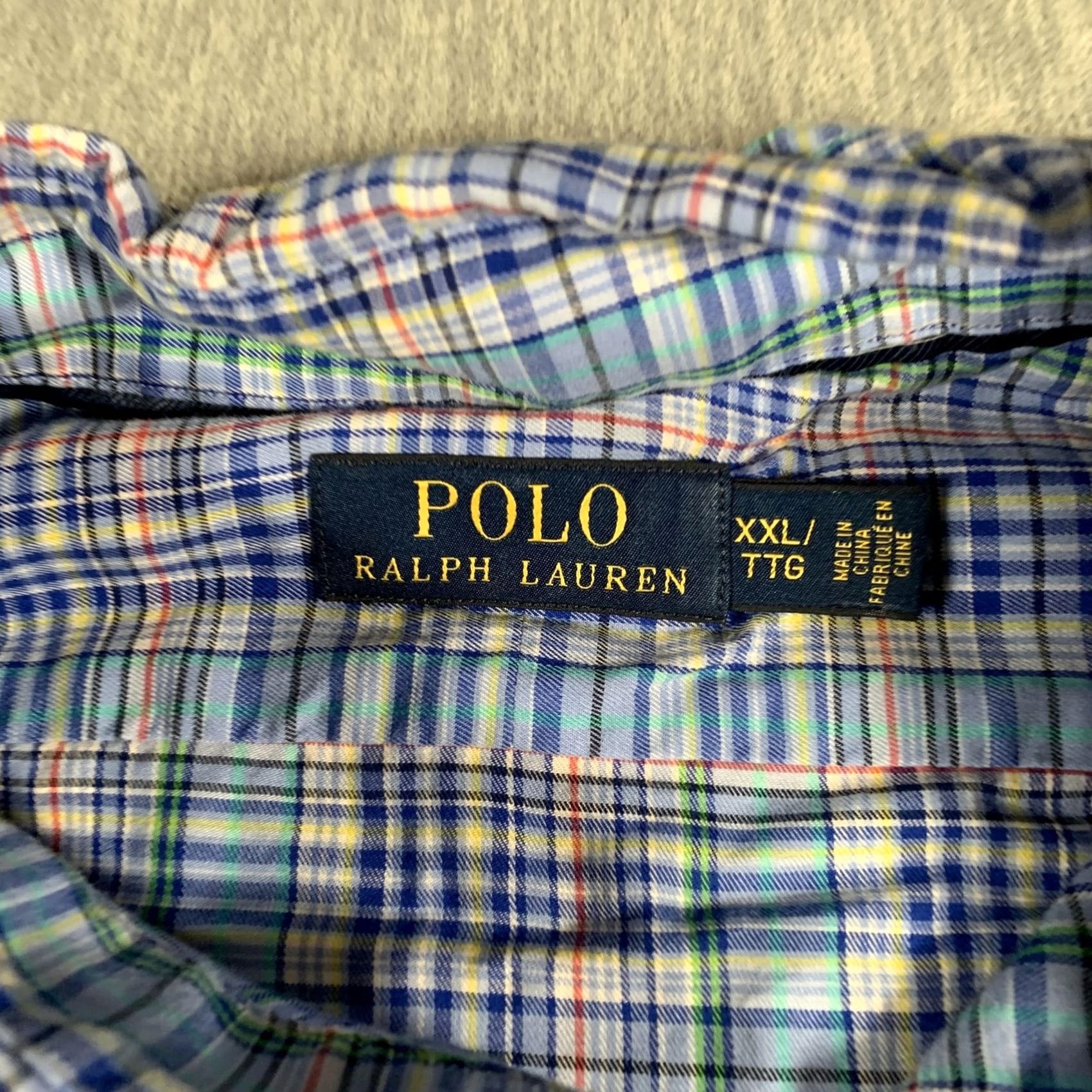 Polo Ralph Lauren Polo Ralph Lauren Shirt Mens 2XL Blue Green Plaid Button-Down Cotton Casual Long Sleeve Button-Up with Pockets Size US XXL / EU 58 / 5 - 4 Thumbnail