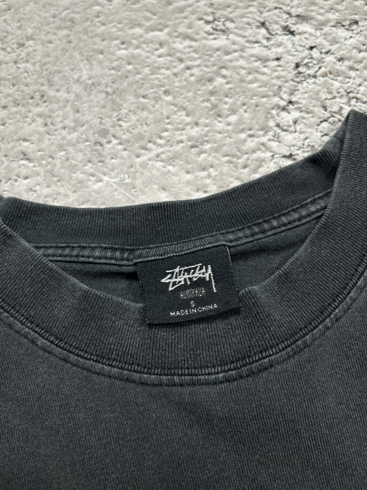 Stussy Stussy Washed Grey T-Shirt Small Blue Arch Logo Streetwear Size US S / EU 44-46 / 1 - 5 Thumbnail