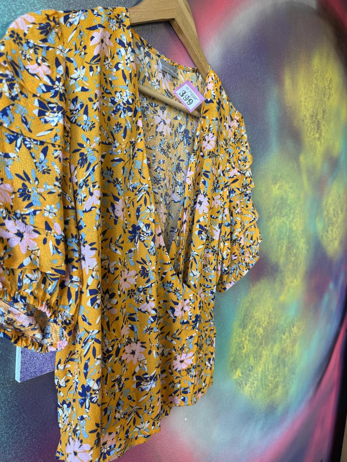Other Oliver Bonas yellow floral wrap - ruffle sleeve -size 10 Size M / US 6-8 / IT 42-44 - 3 Thumbnail