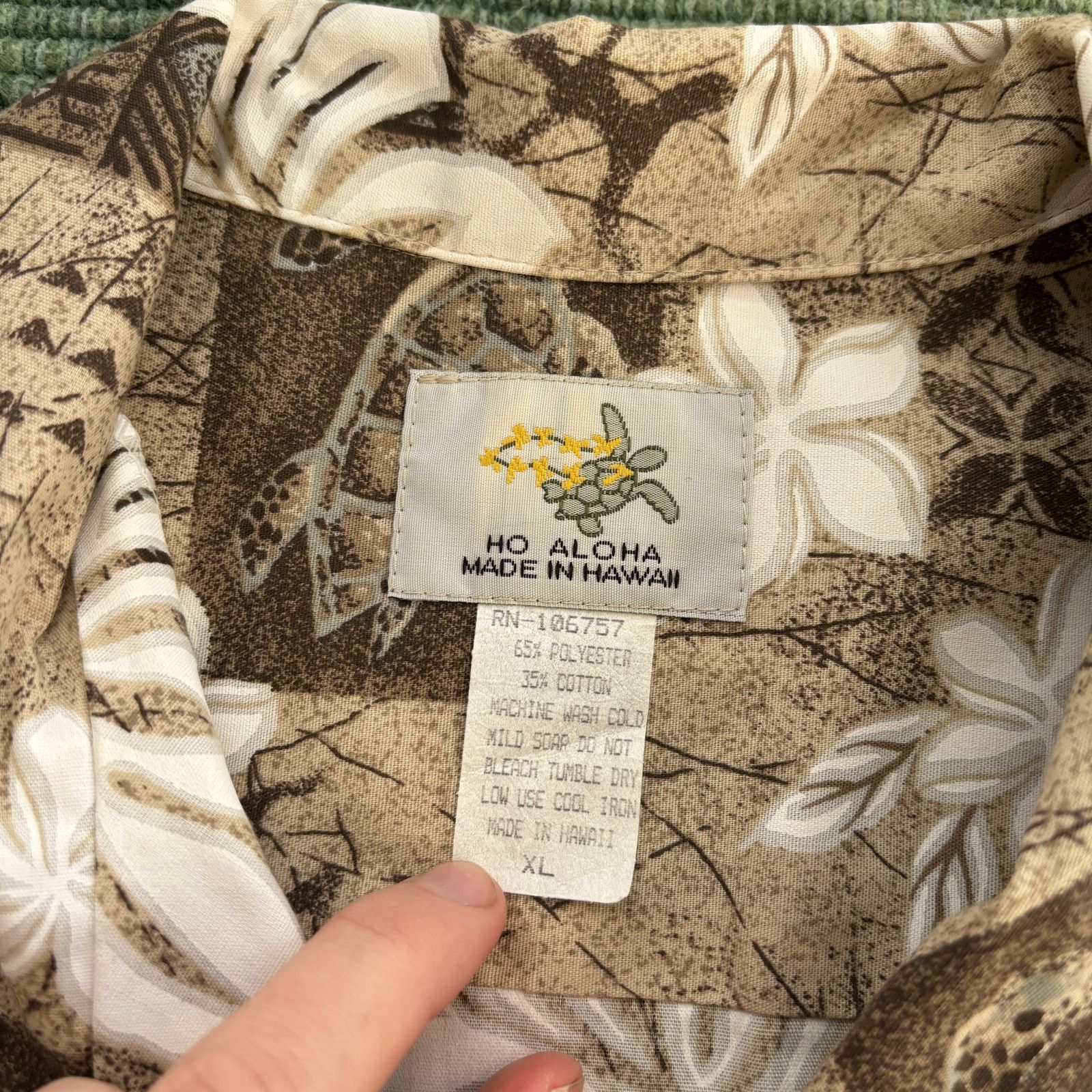 Vintage Vintage Ho Aloha tan and brown cotton hawaiian shirt Size US XL / EU 56 / 4 - 4 Thumbnail