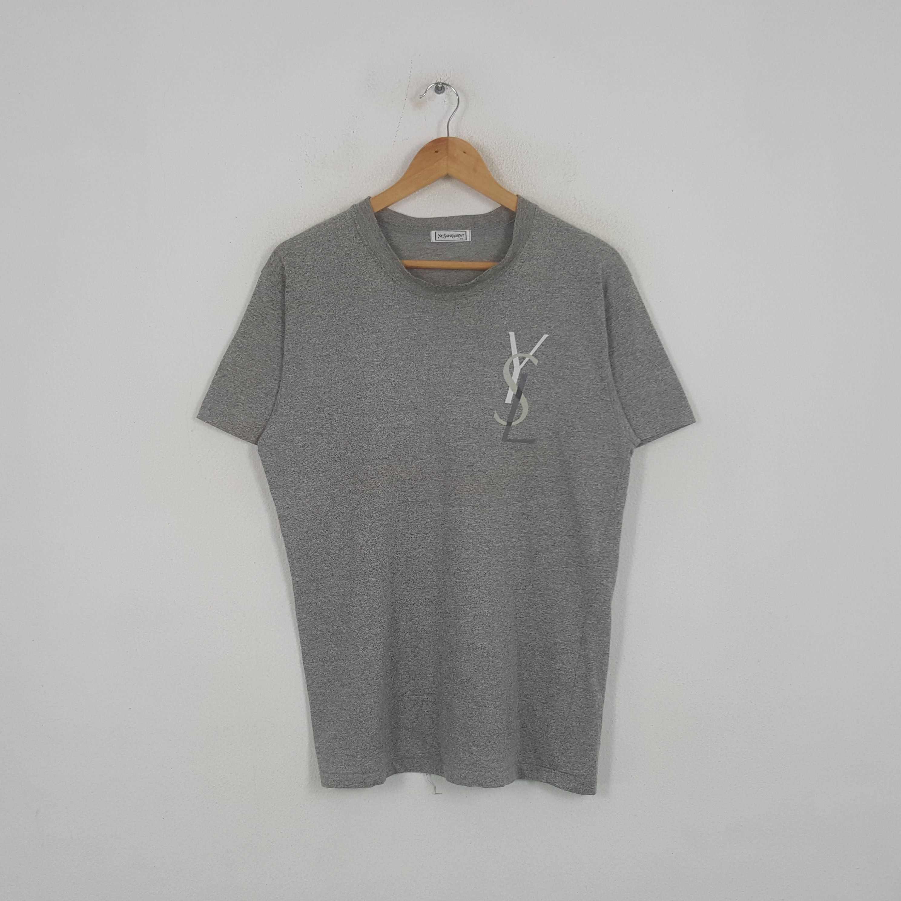 Vintage Yves Saint Laurent Fashion Brand Logo Tshirt