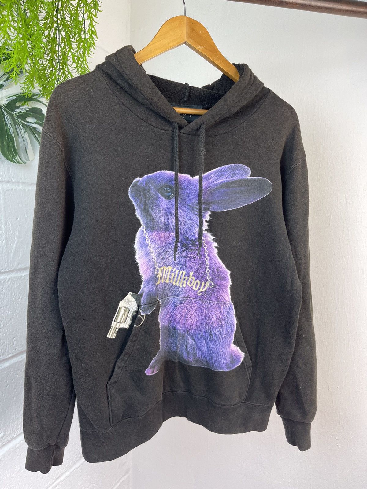 20471120 × Beauty Beast Milkboy RIOT Rabbit Faded Hoodie Size US L / EU 52-54 / 3 - 3 Thumbnail
