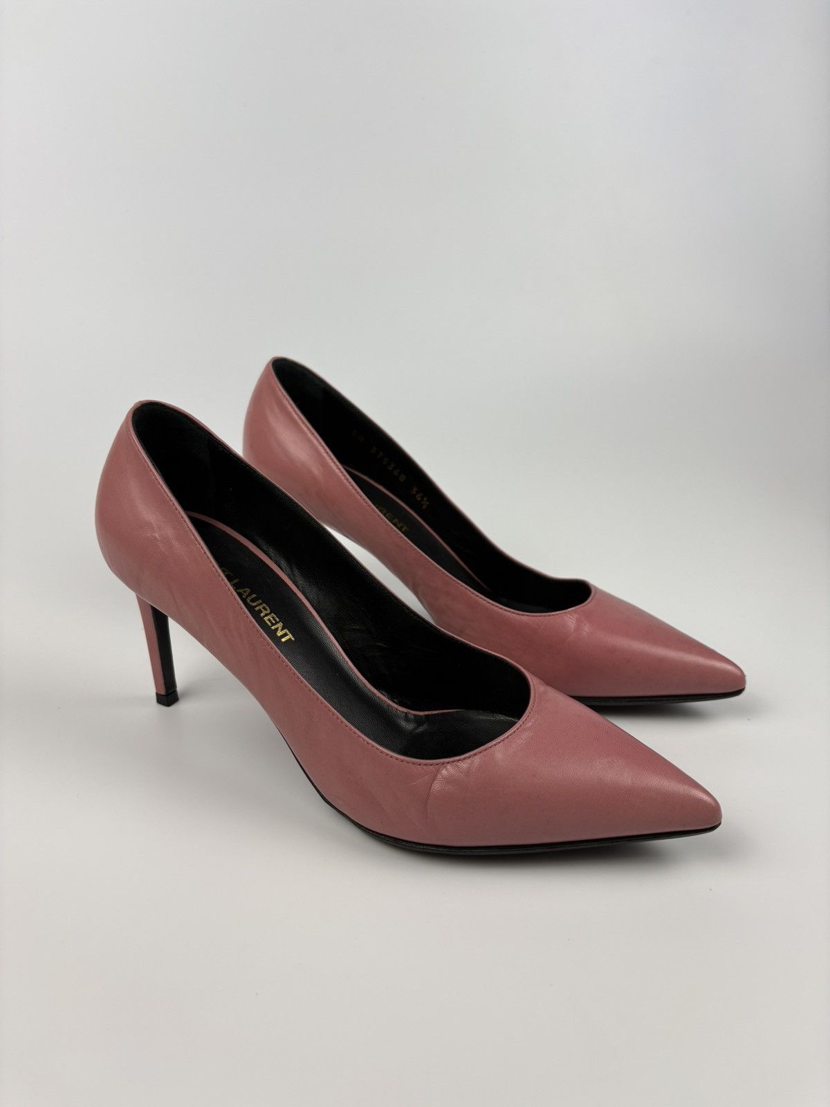 Saint Laurent Paris SLP Pointed Toe Pumps Fushia Leather Heels Size US 6.5 / IT 36.5 - 1 Thumbnail