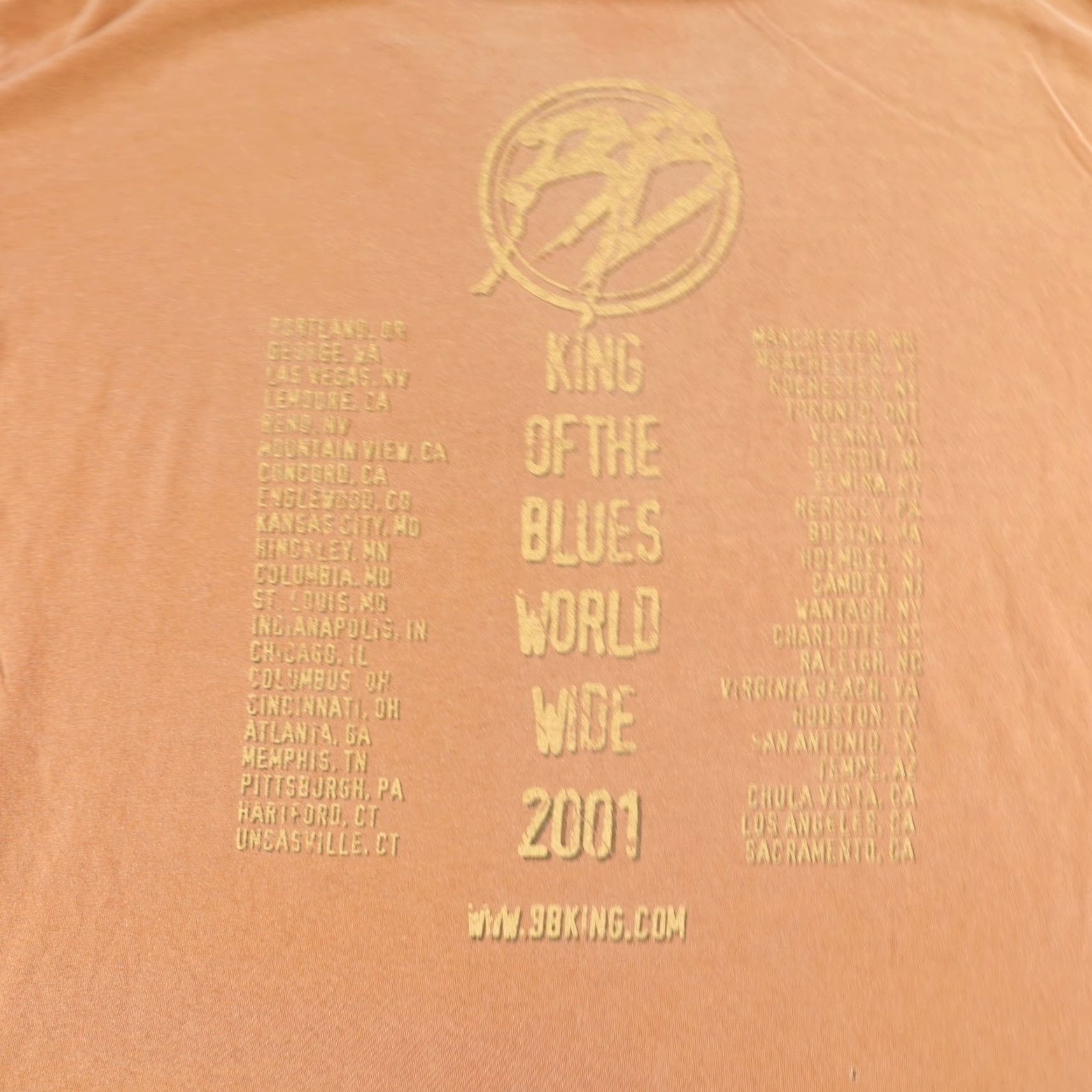 Anvil VINTAGE BB King T-Shirt Mens XL Orange Graphic Print Blues Music Concert 2001 Y2K Size US XL / EU 56 / 4 - 7 Thumbnail