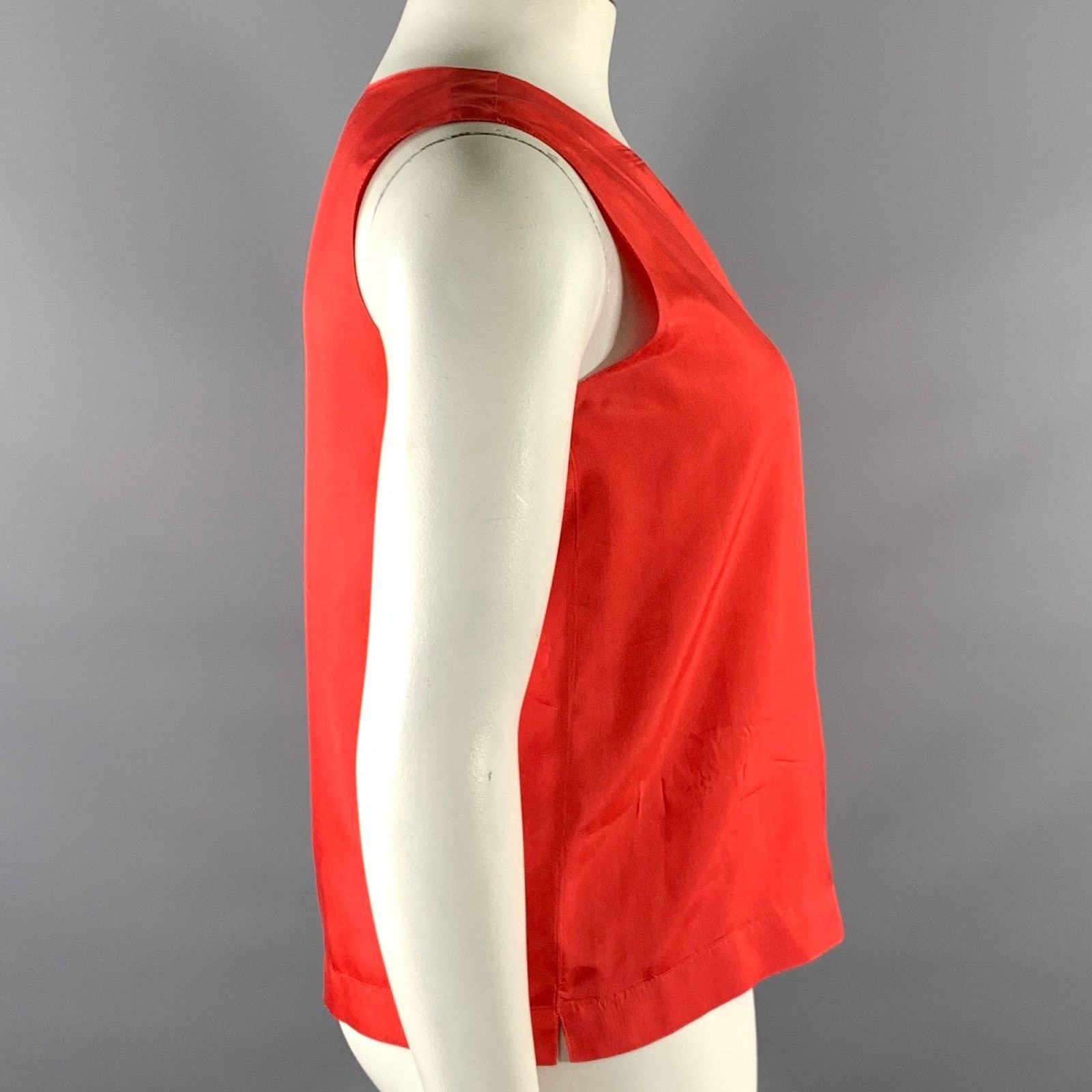 Hermes HERMES Size 8 Red Silk Tank Casual Top Size M / US 6-8 / IT 42-44 - 2 Thumbnail