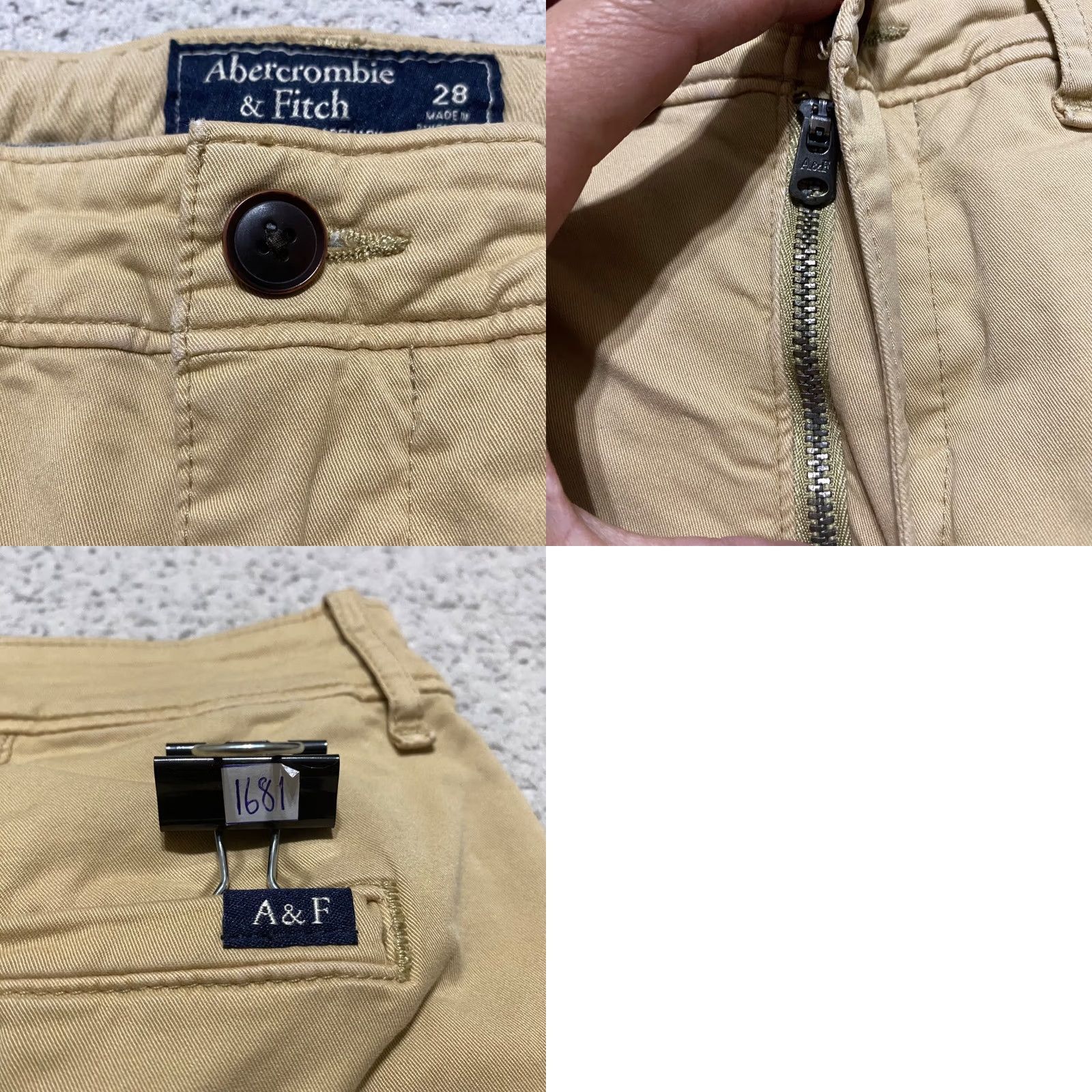 Abercrombie & Fitch Abercrombie & Fitch Shorts Mens sz 28 Beige Chino Inseam 8" Mid Rise Pockets Size US 28 / EU 44 - 8 Thumbnail