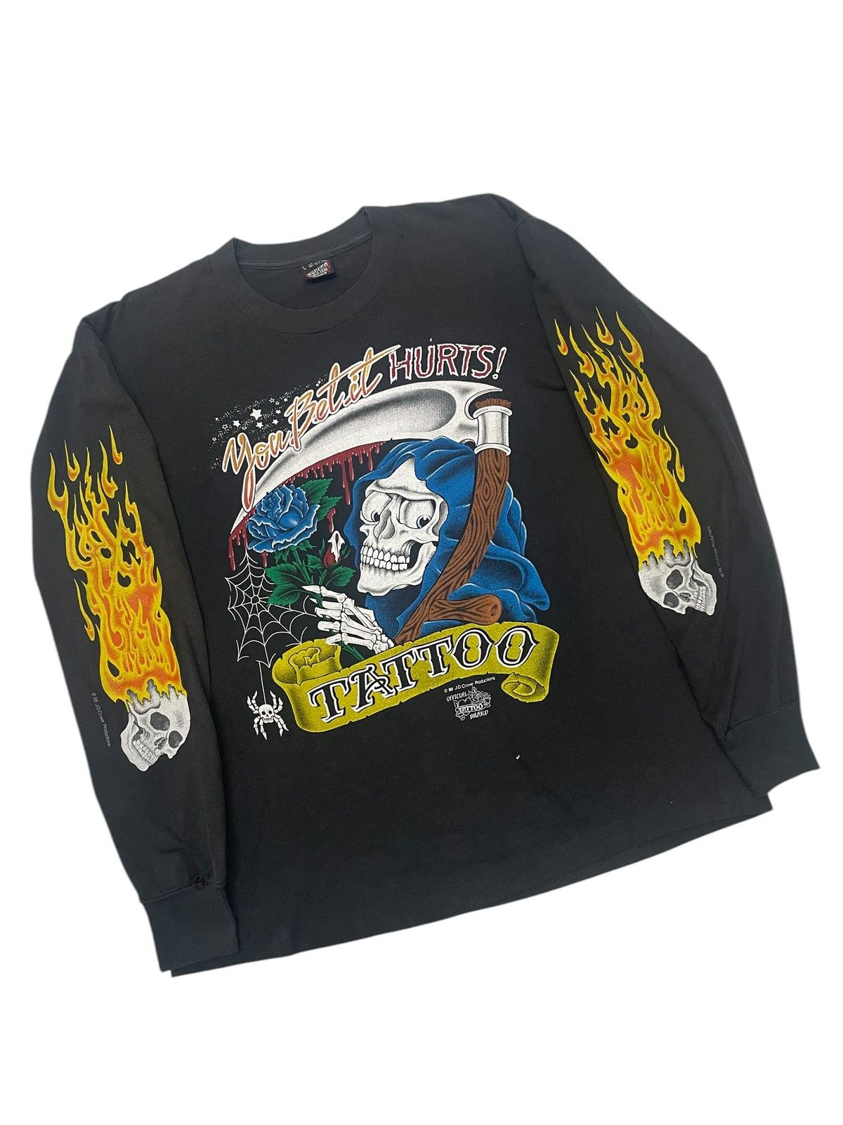 Other × Vintage Vintage 1990 Tattoo J.D Crowe Longsleeve Tee Size US L / EU 52-54 / 3 - 9 Thumbnail