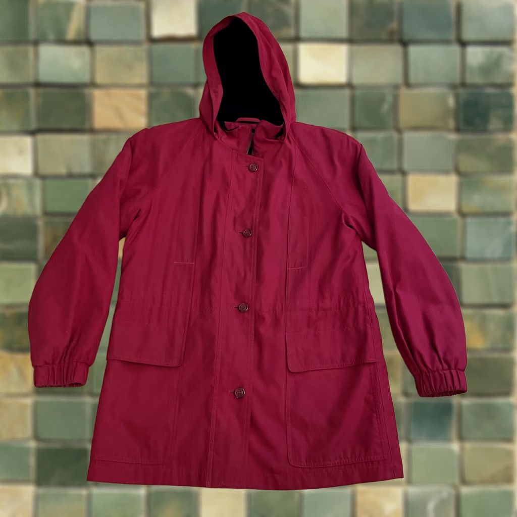 Vintage VTG Gallery Jacket Womens Small Deep Red Hooded Zip/Button up Liner Pockets Warm Jacket Size S / US 4 / IT 40 - 1 Thumbnail