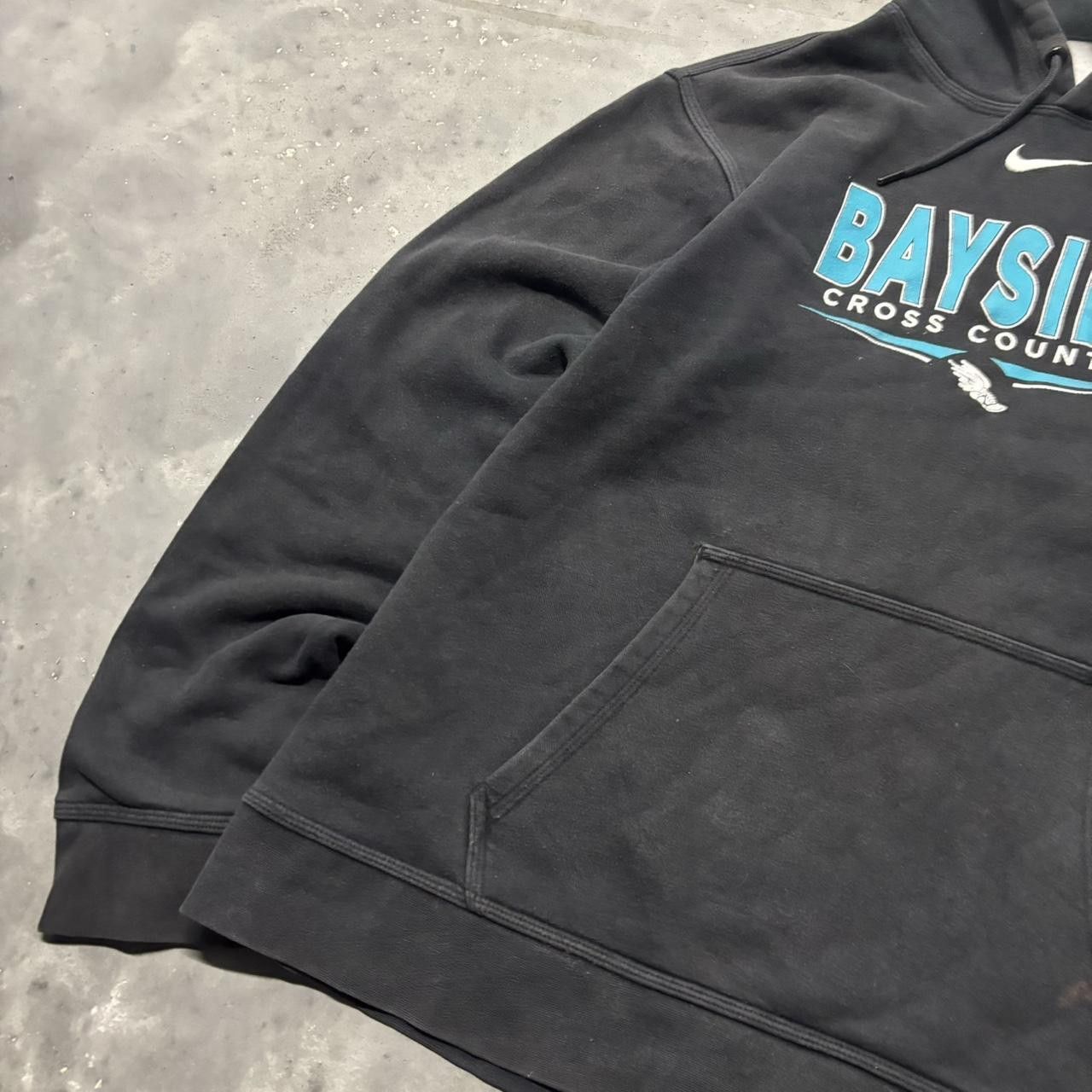 Nike × Vintage Crazy Vintage Y2K/2000s Black Nike Center Swoosh Sports Hoodie! Size US M / EU 48-50 / 2 - 3 Thumbnail