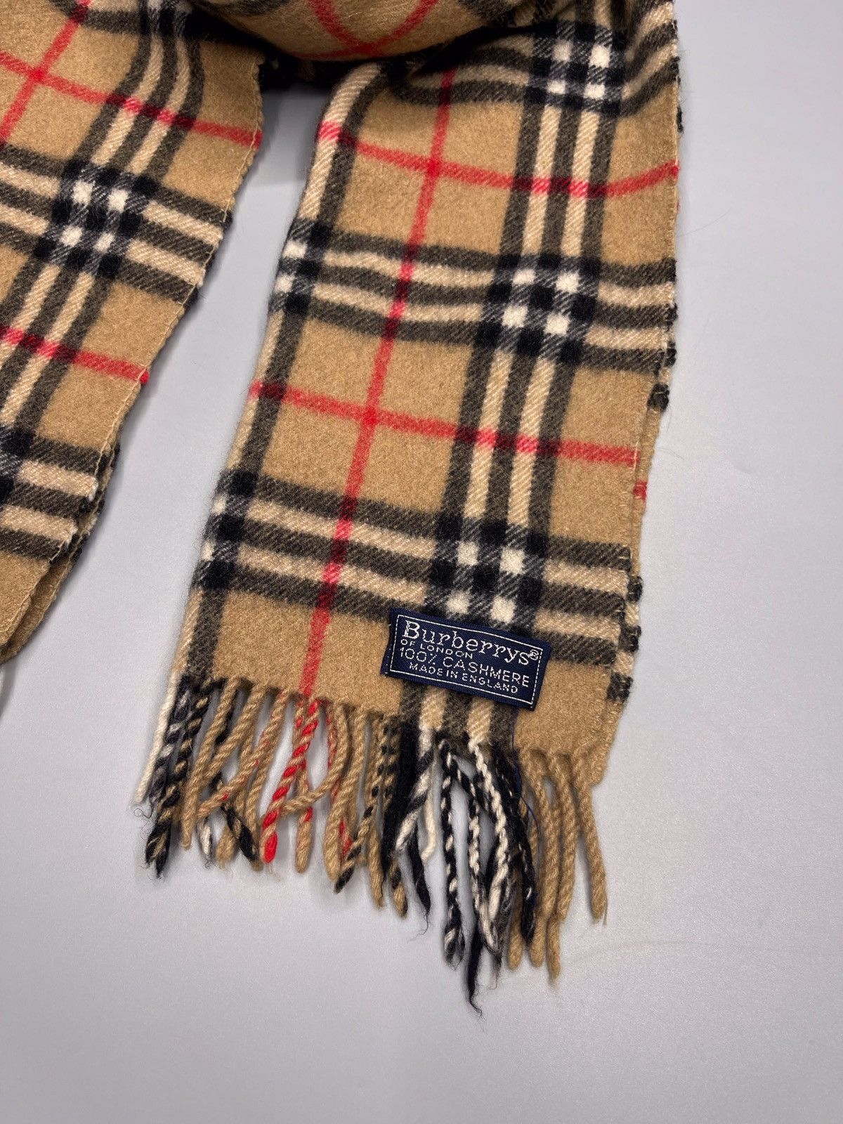 Burberry × Vintage Vintage Burberry Cashmere Scarf Nova Check Size ONE SIZE - 4 Thumbnail