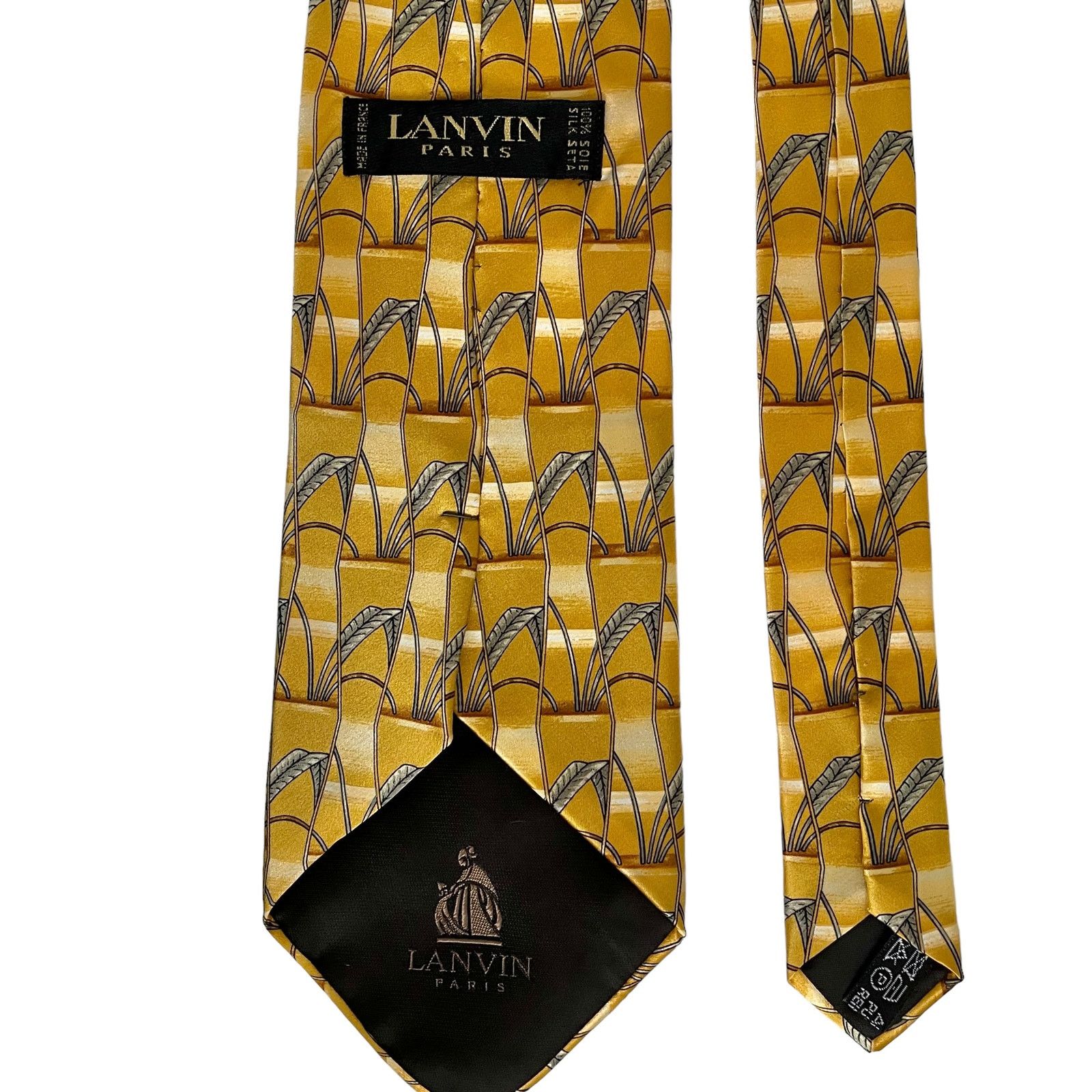 Lanvin Lanvin Paris Golden Yellow Geometric Pattern Print Silk Tie Size ONE SIZE - 4 Thumbnail
