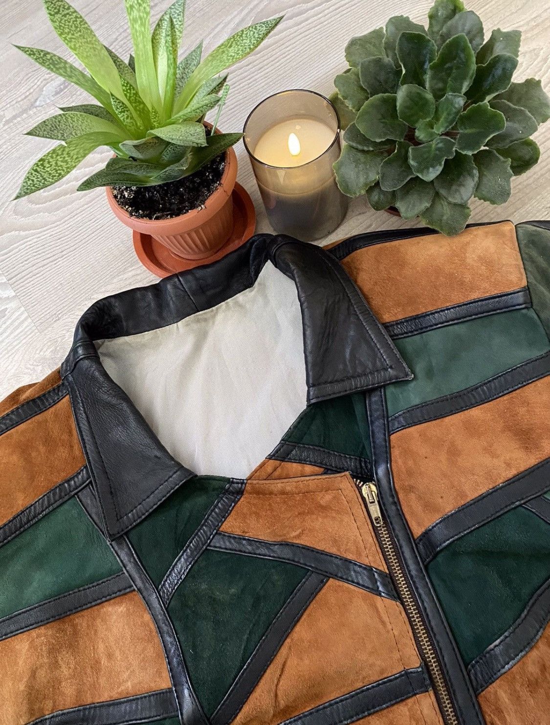 Pelle Pelle × Vintage Vintage Avantgarde Patchwork Leather Jacket Size US L / EU 52-54 / 3 - 2 Thumbnail