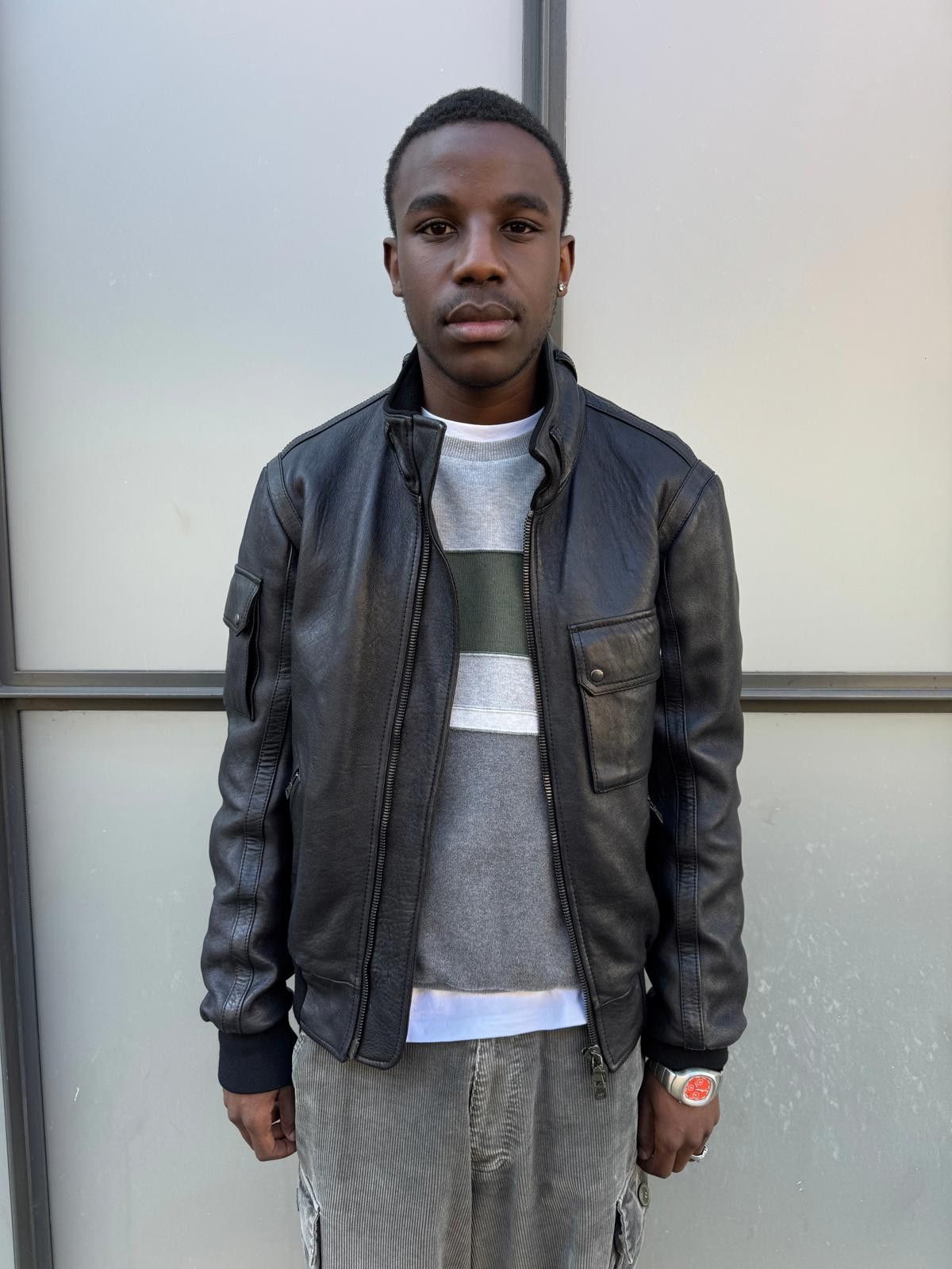 Prada Early 2000’s Prada Jet Black Leather Flight Jacket Size US L / EU 52-54 / 3 - 3 Thumbnail