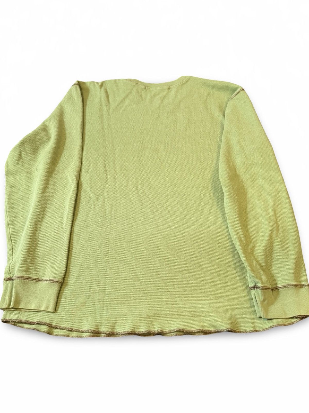 Levi's Levi's Green Waffle-Knit Cotton Thermal Crew Neck XL Size US XL / EU 56 / 4 - 3 Thumbnail