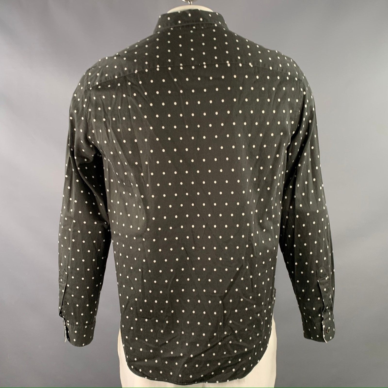 Paul Smith Black White Polka Dot Point Collar Cotton Long Sleeve Shirt Size US L / EU 52-54 / 3 - 3 Thumbnail
