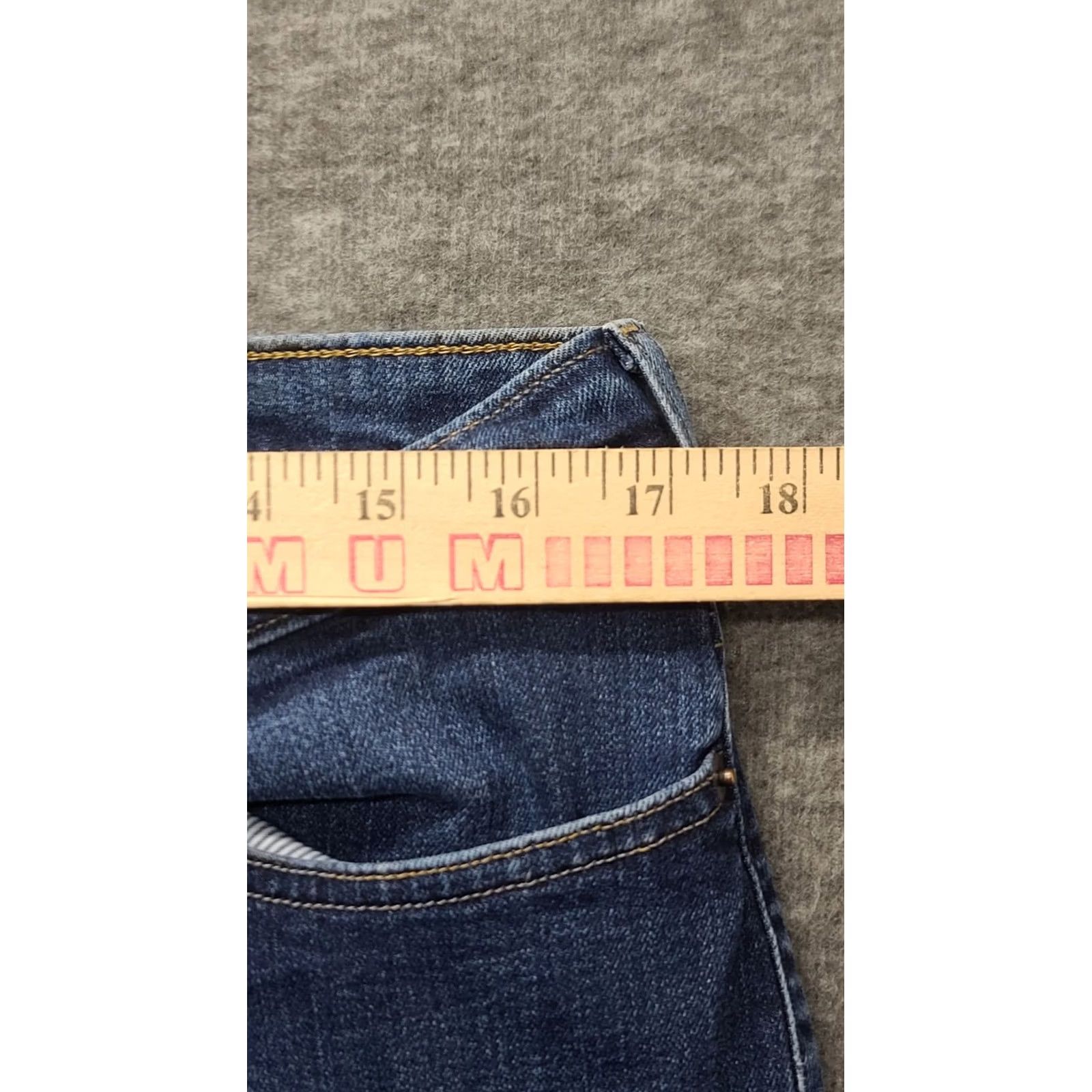 Denime Duluth Womens Jeans 14x29 DuluthFlex Regular Bootcut Denim Mid Blue 5-Pocket Stretch Slim Fit Cowgirl Rustic Distressed Xs? Size 36" / US 14 / IT 50 - 6 Thumbnail