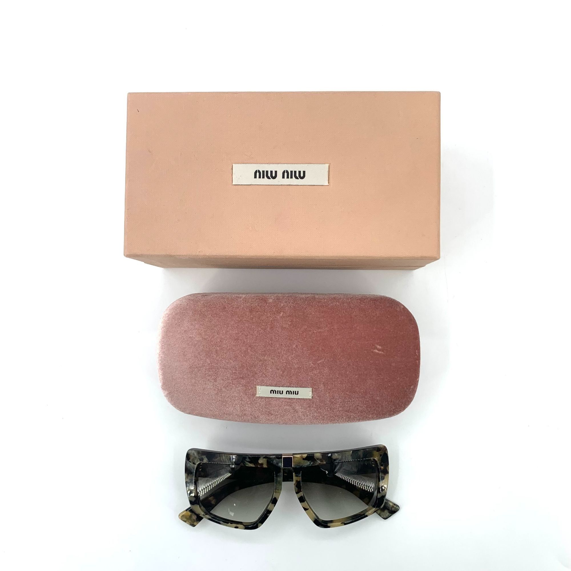 Miu Miu Miu Miu Womens Oversized Square Tortoiseshell Sunglasses Wit Size ONE SIZE - 2 Thumbnail