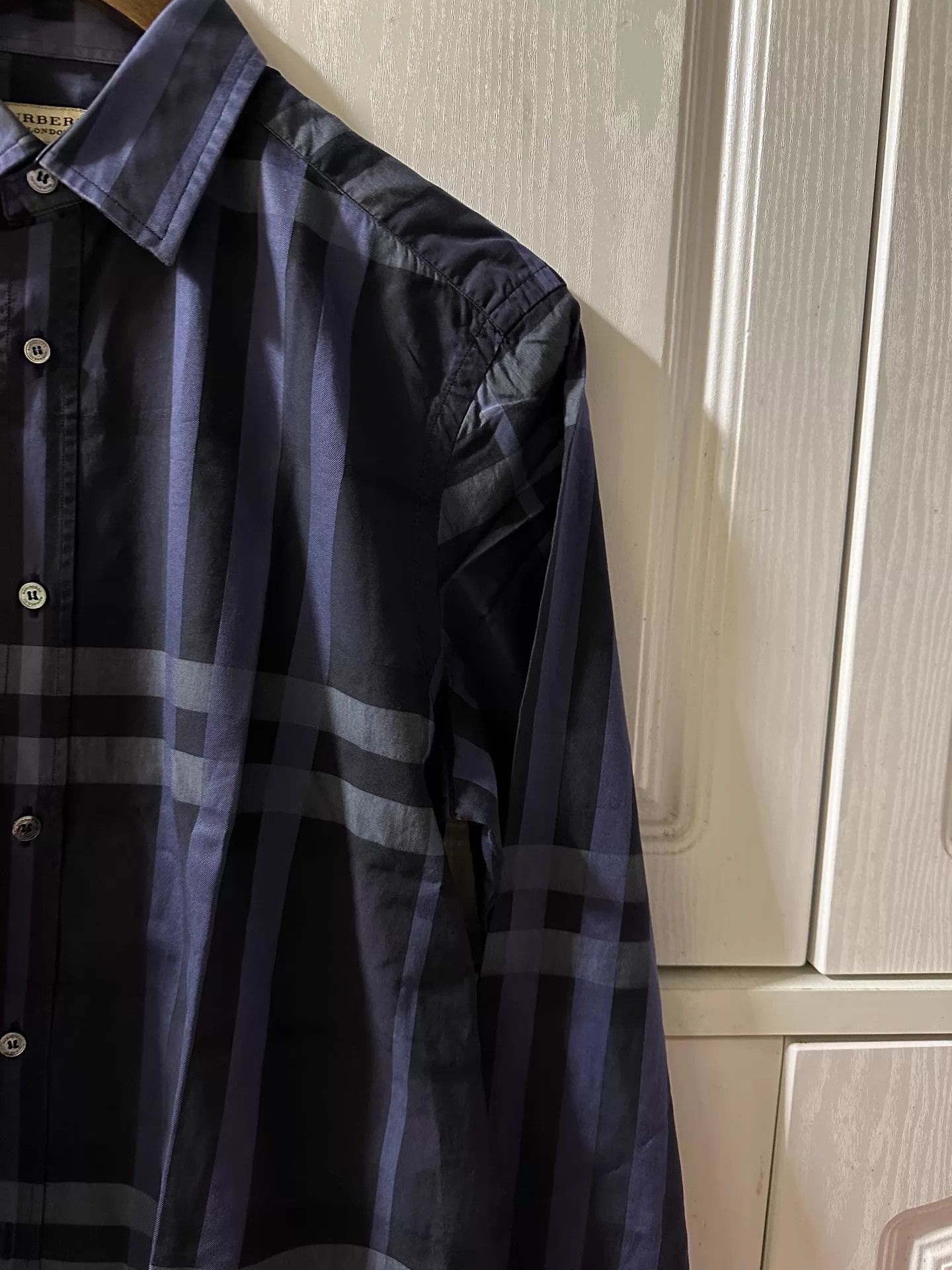 Burberry BURBERRY Men's Blue Check Runway Shirt M 98 New Size US M / EU 48-50 / 2 - 5 Thumbnail