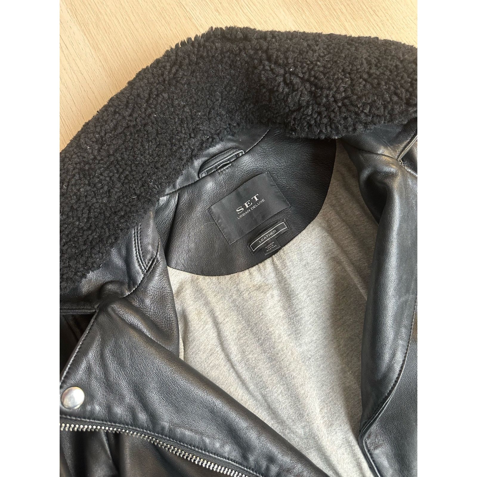 Other Vintage Black Leather Moto Jacket w/ Collar - Size 0 - MINT Size XS / US 0-2 / IT 36-38 - 3 Thumbnail