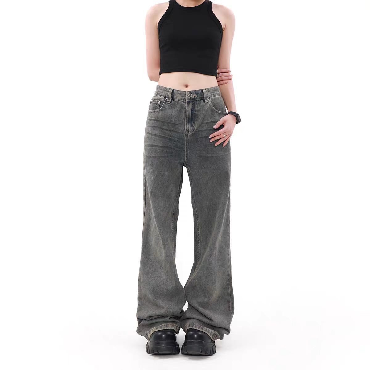 Japanese Brand × Jean Vintage high street washed straight leg jeans Size US 30 / EU 46 - 1 Thumbnail