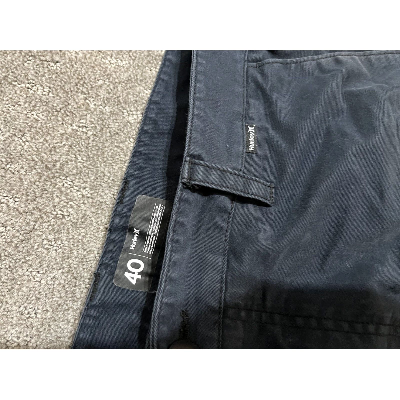 Hurley Hurley Chino Pants Mens 40 Blue Solid Straight Leg Flat Front Workwear Size US 40 / EU 56 - 6 Thumbnail