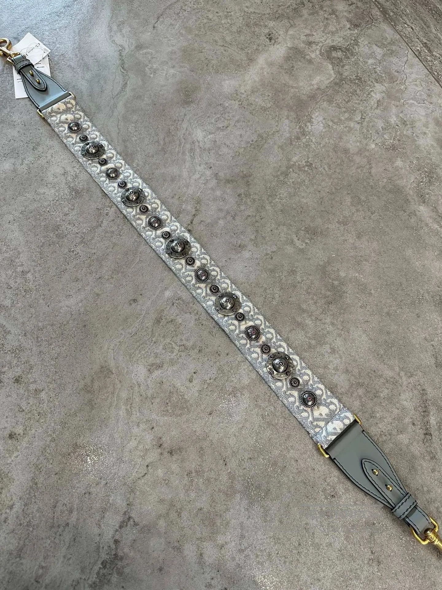 Dior Dior Gray Monogram Rivet Shoulder Strap. Size ONE SIZE - 3 Thumbnail