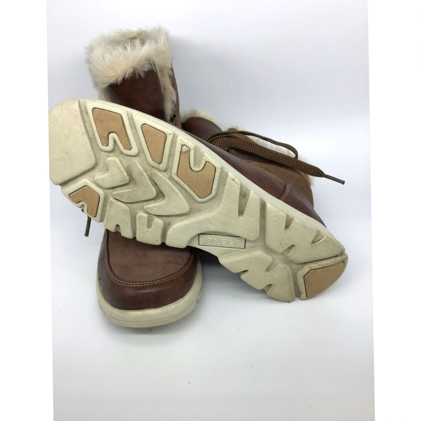 Vintage VINTAGE Women’s Leather & Fur Snow Boots Sporto Snow Boot Brown Leather Fur 9 Womens Winter Shoes Mens? Size US 9 / IT 39 - 5 Thumbnail