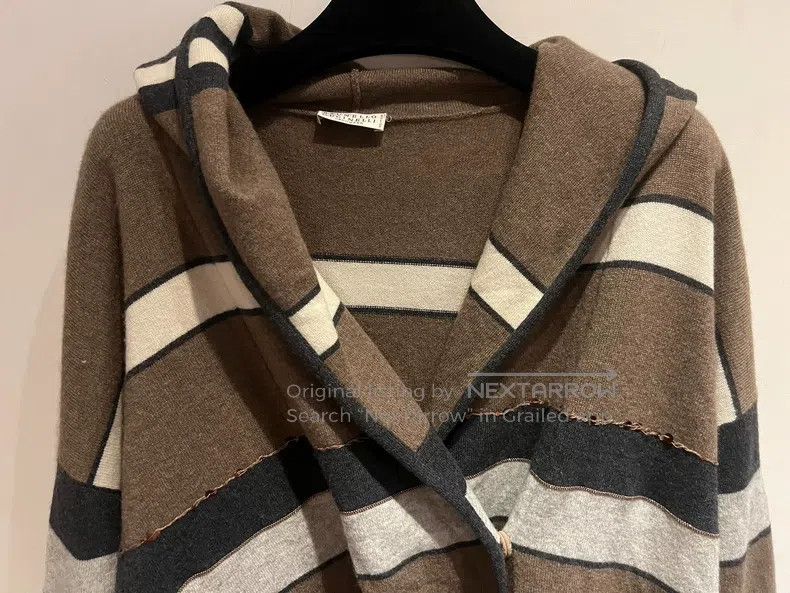 Brunello Cucinelli Brunello Cucinelli Paillette Embellished Cashmere Striped Size S / US 4 / IT 40 - 4 Thumbnail