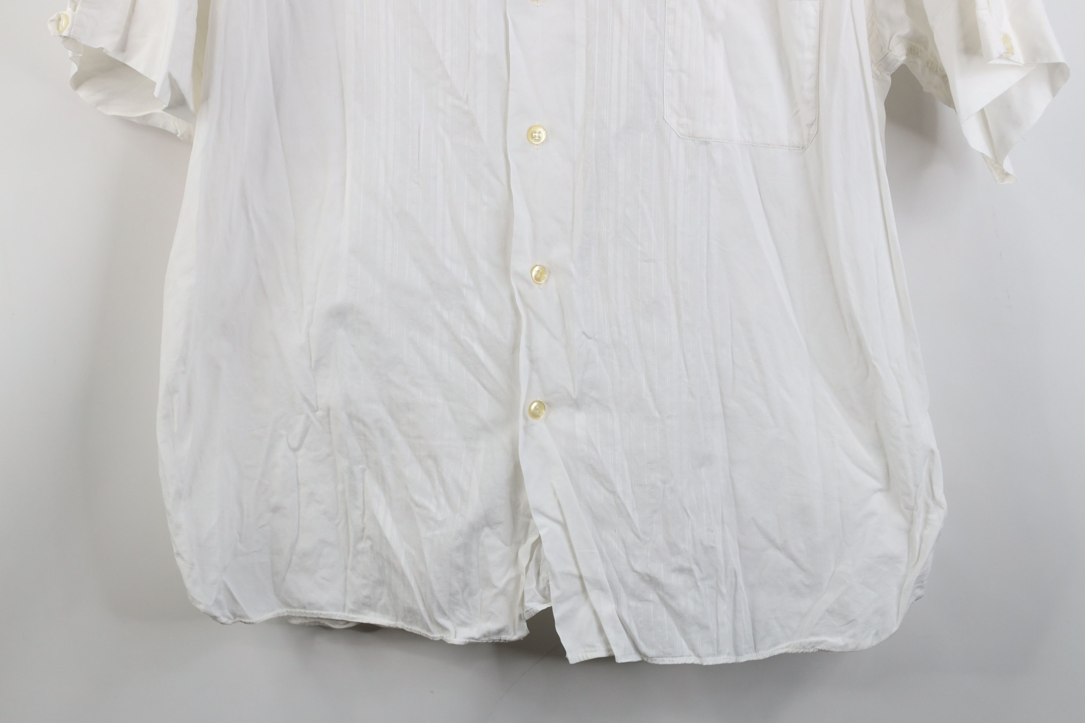 Vintage Vintage 50s Satin Stripe Single Needle Sleeve Button Shirt Size US XL / EU 56 / 4 - 3 Thumbnail