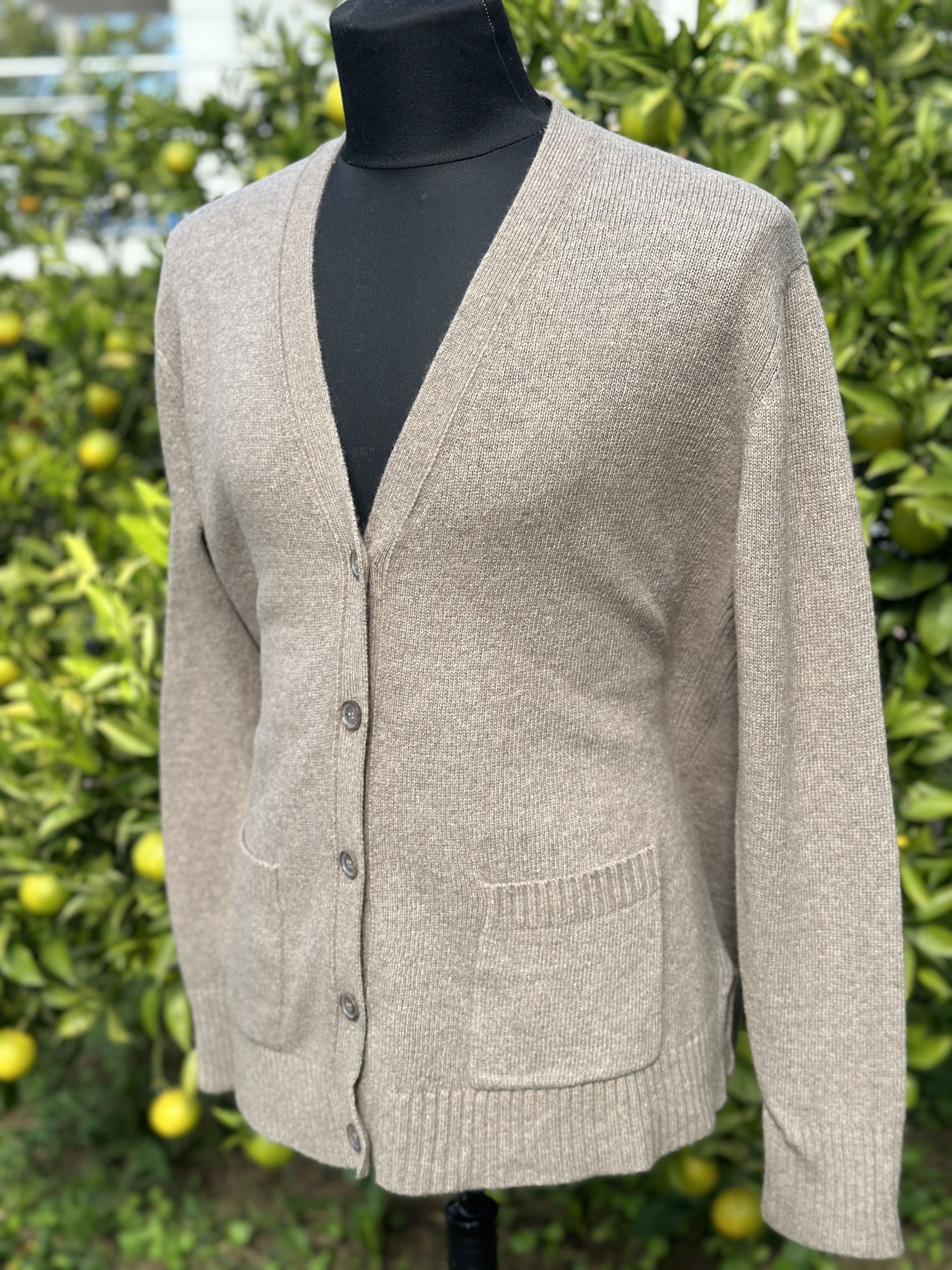Other Jenni Kayne Taupe Cardigan Knit Cashmere Wool Size 2XL Size XXL / US 16-18 / IT 52-54 - 6 Thumbnail