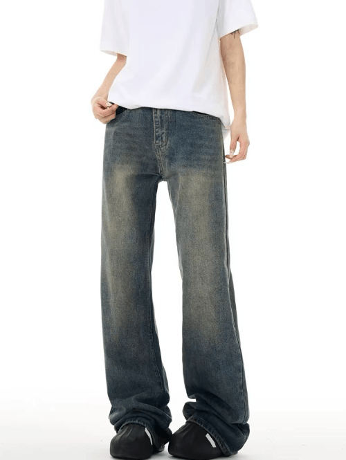 Japanese Brand × Jean High Street Washed Distressed Loose Straight Bootcut Jeans Size US 32 / EU 48 - 3 Thumbnail