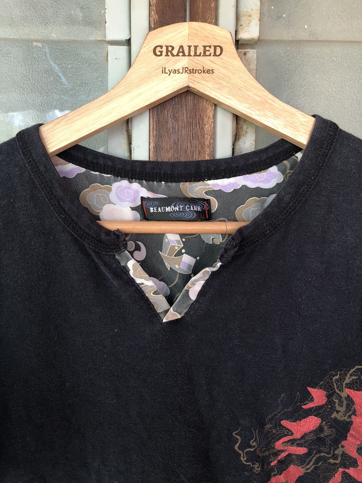 Japanese Brand Vintage Beaumont Carr Japanese Sukajan Dragon Shirt Tee Size US S / EU 44-46 / 1 - 4 Thumbnail