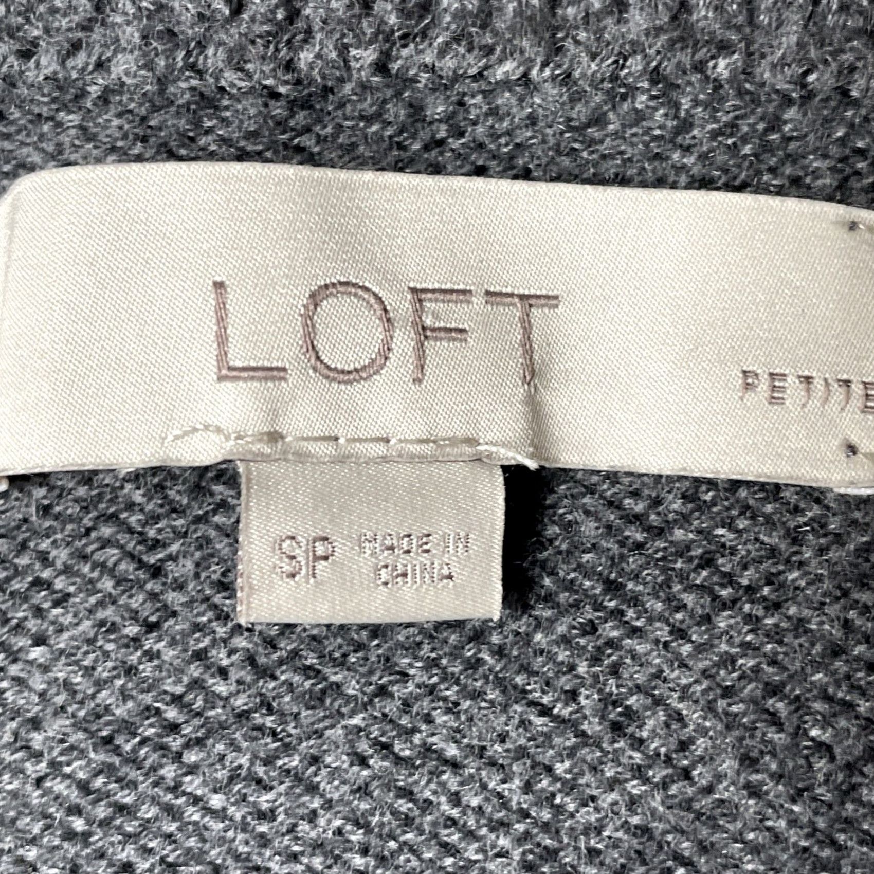 Loft VINTAGE LOFT Sweater PS Charcoal Bell Sleeve Crochet Embroidered Cotton Knit Pullover Ladies Size S / US 4 / IT 40 - 4 Thumbnail