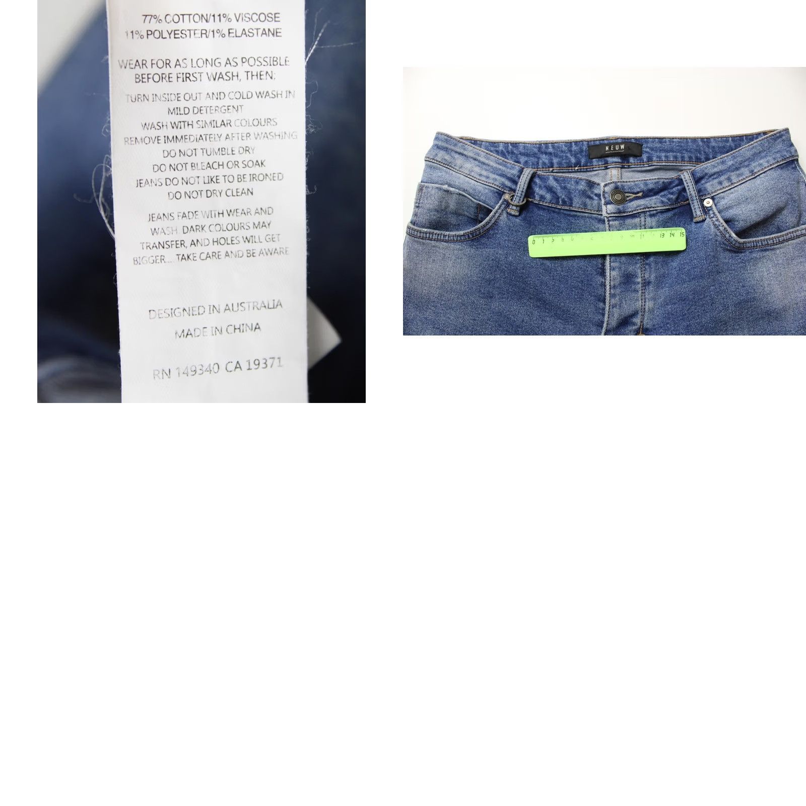 Vintage Neuw Lou Slim Polymer Blue Jeans Men's W32/L34 Stretchy Faded Pockets Whiskers Size US 32 / EU 48 - 8 Thumbnail