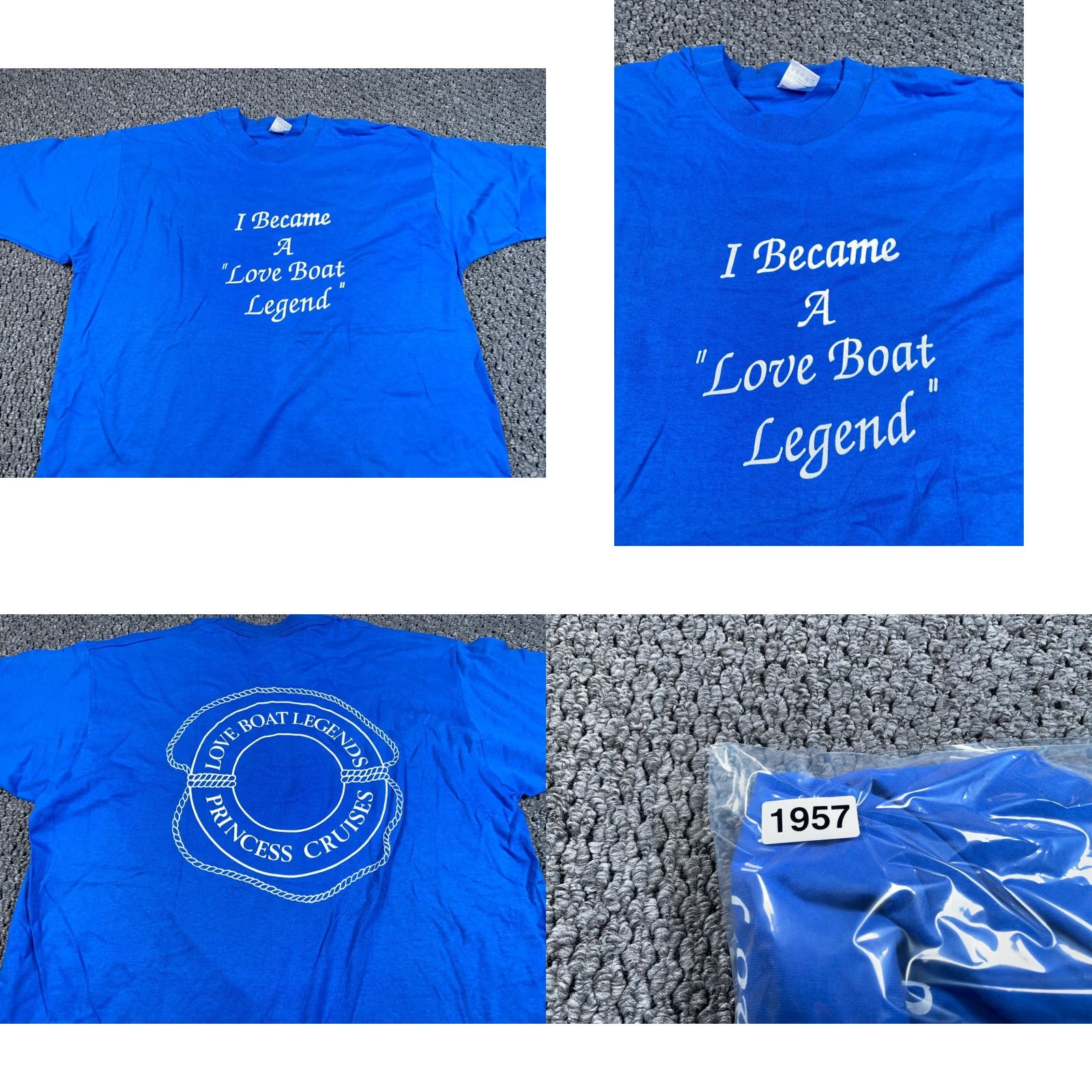 Fruit Of The Loom VINTAGE Fruit of the Loom T-Shirt Navy Blue 90s Love Boat Legend Short Sleeve Adult XL Size US XL / EU 56 / 4 - 8 Thumbnail