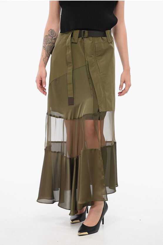 Asymmetric Skirt with Sheer Detail