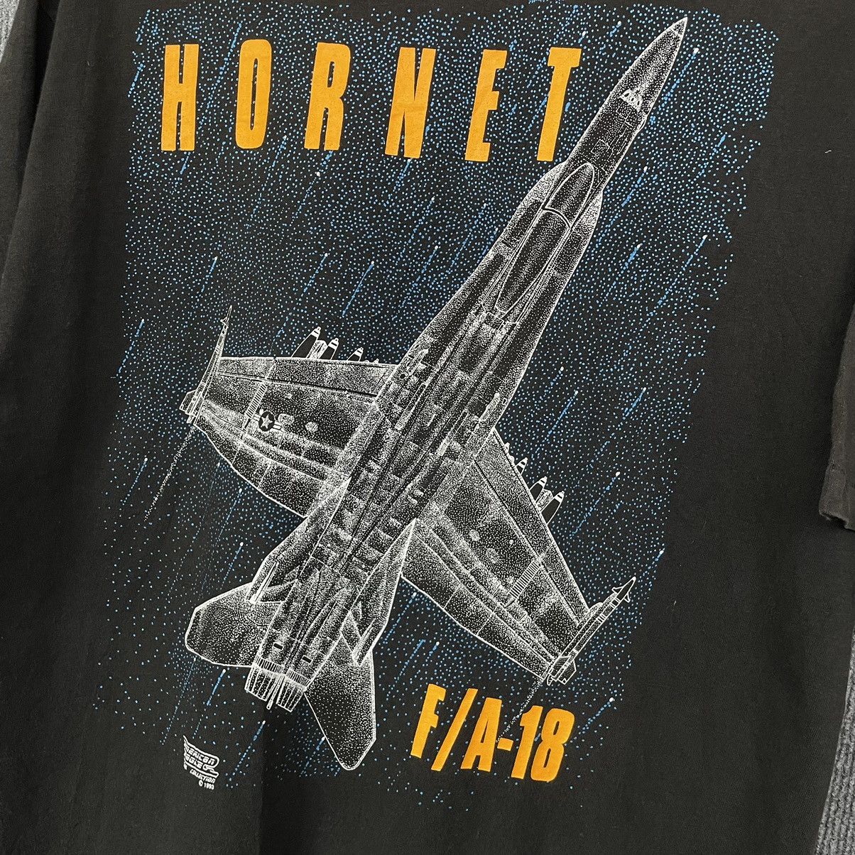 Vintage 1993 F/A-18 Hornet Jet American Eagle T Shirt Size US L / EU 52-54 / 3 - 2 Thumbnail