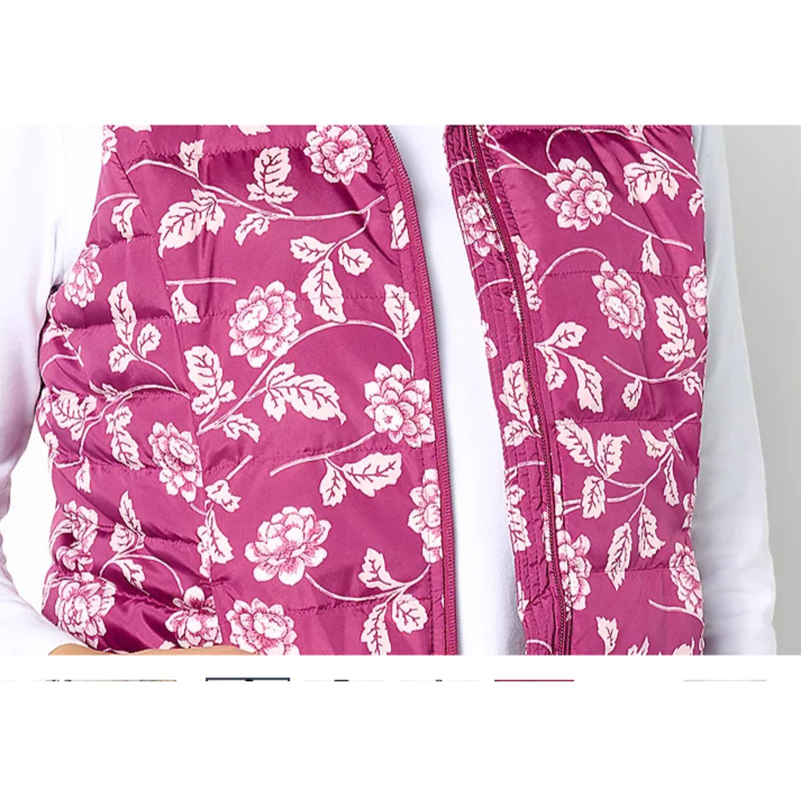 Lands' End Lands' End Petite Down Puffer Vest Floral Petite L A523185 Size L / US 10 / IT 46 - 2 Thumbnail