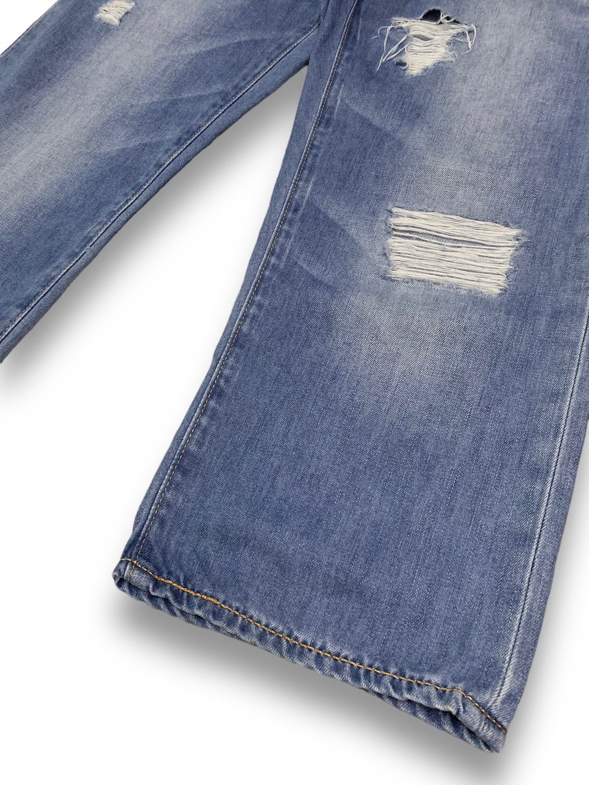 Levi's Vintage Clothing Vintage Levis 502 Blue Wash Distressed Denim Jorts Size US 31 - 10 Thumbnail