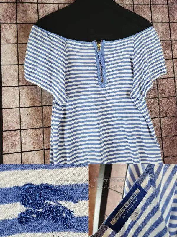 Burberry Burberry Summer Blue Striped Short Sleeve T-Shirt. Size M / US 6-8 / IT 42-44 - 5 Thumbnail
