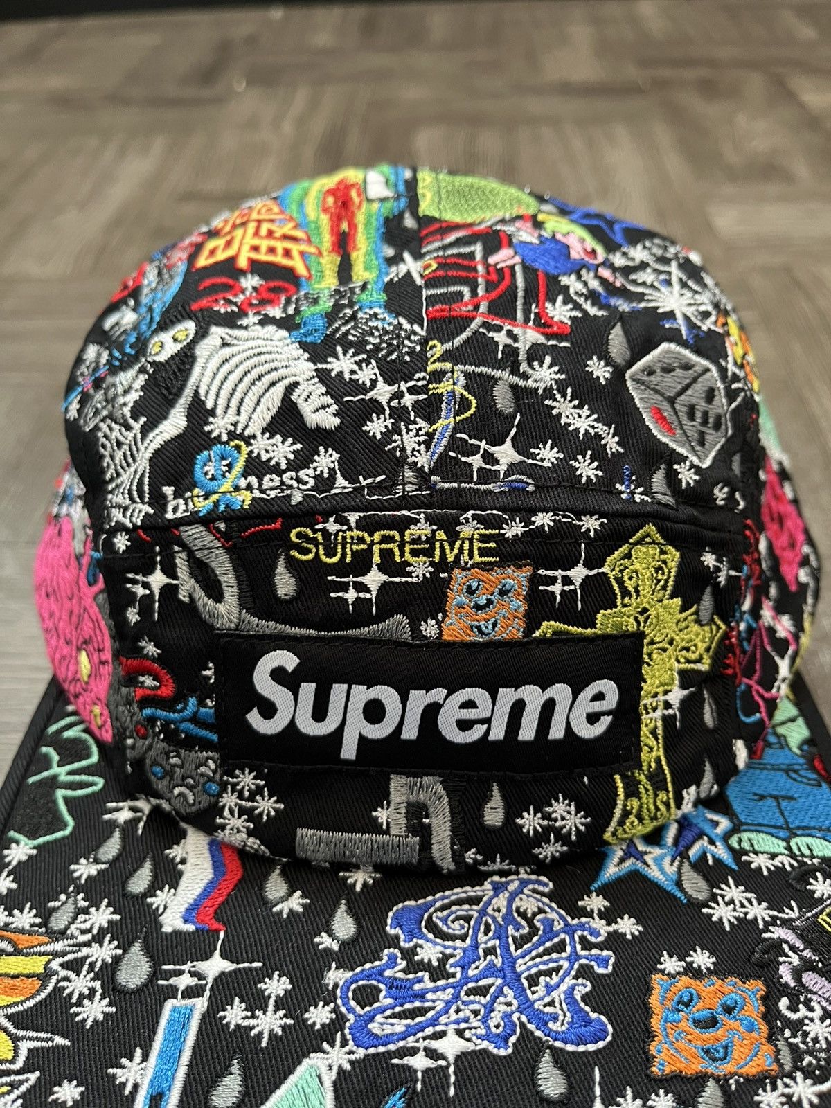 Supreme Supreme AOI Embroidered Camp Cap Black | Grailed