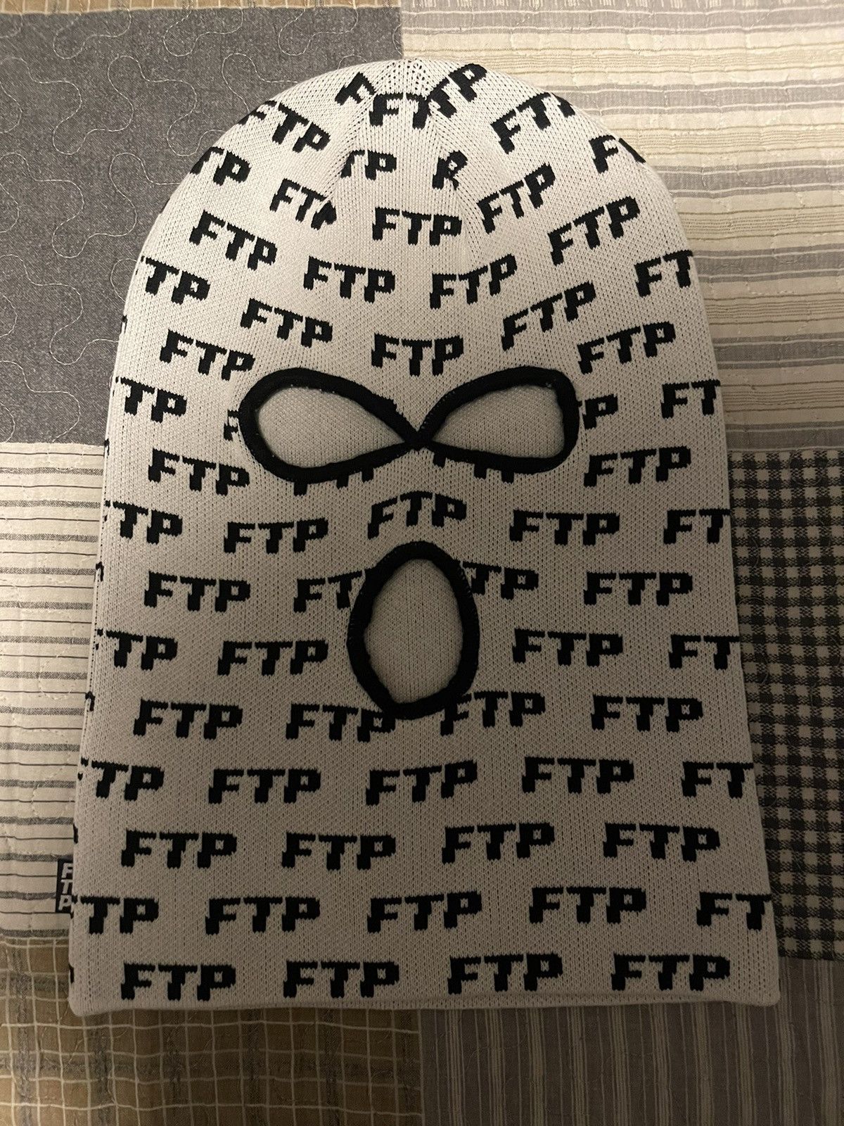 Fuck The Population FTP ALLOVER LOGO SKI MASK (WHITE) New In Hand | Grailed