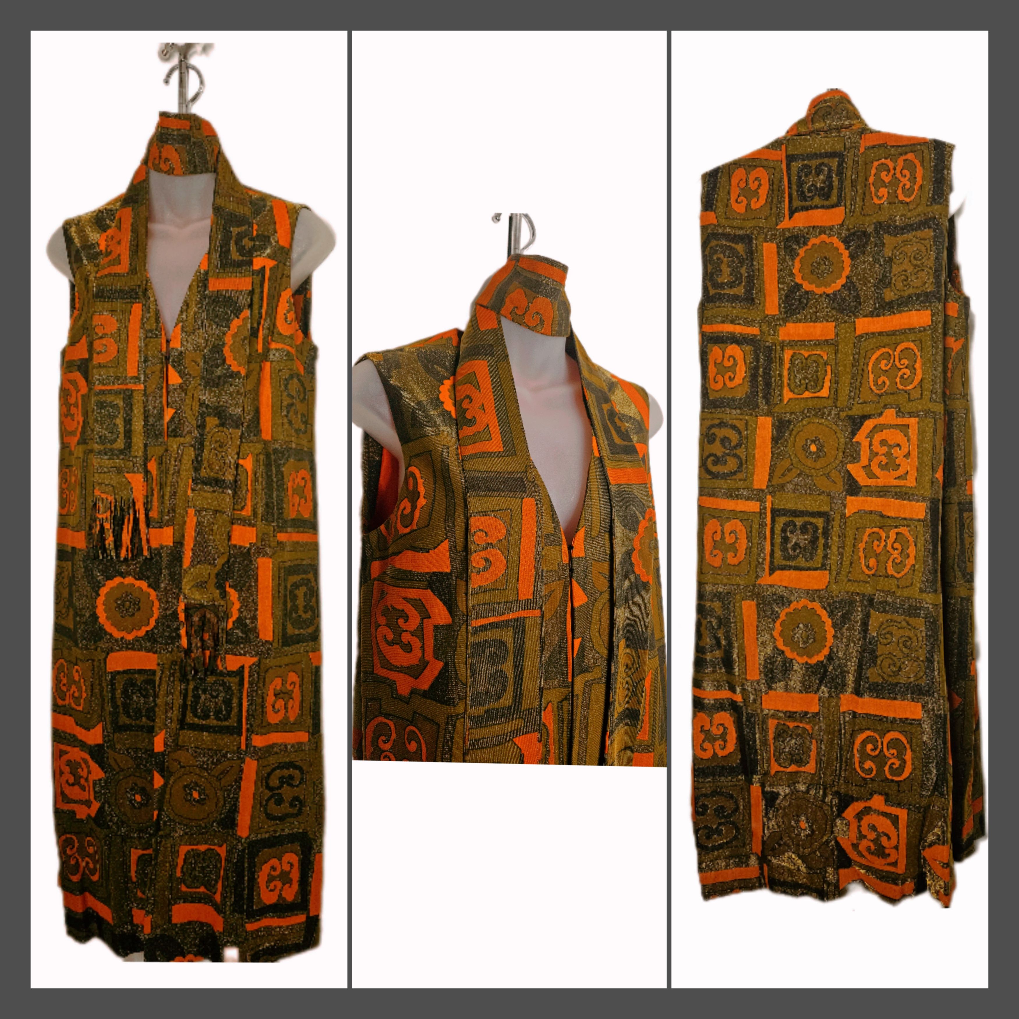 Other 1960s MOD GEO SPARKLE VEST + SCARF SET Size ONE SIZE - 1 Thumbnail