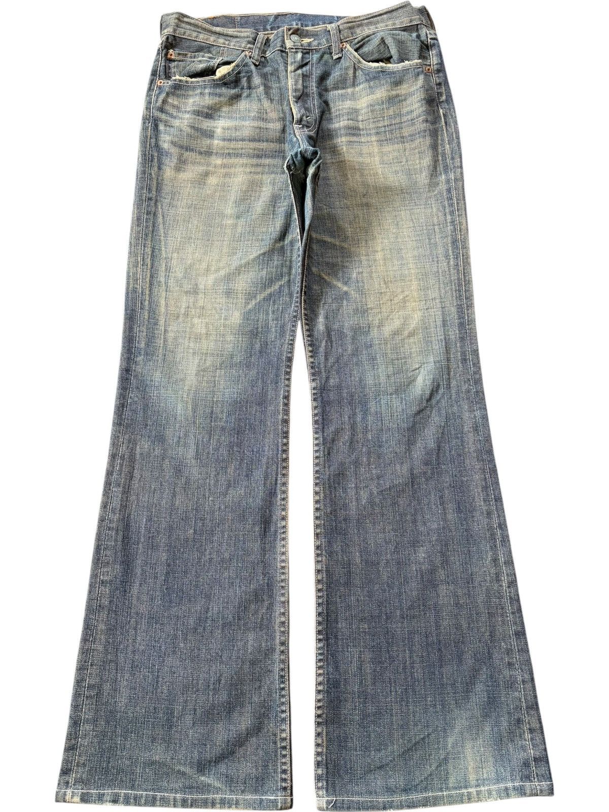 Levi's Vintage 90s Levis 517 Mud Wash Distressed Flare Jeans Size US 33 - 1 Thumbnail